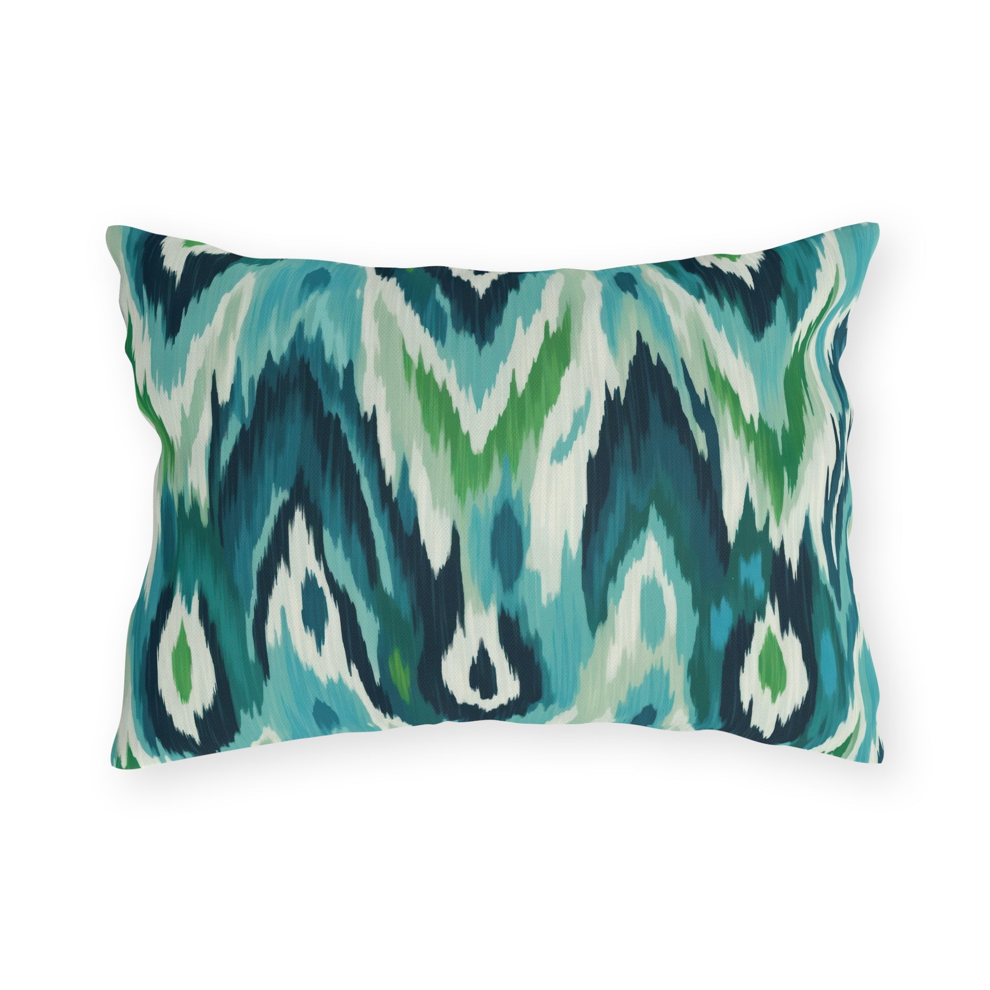 Vibrant Outdoor Pillows - Coastal Ikat Design for Patio & Garden Decor - aMOOsing Designs