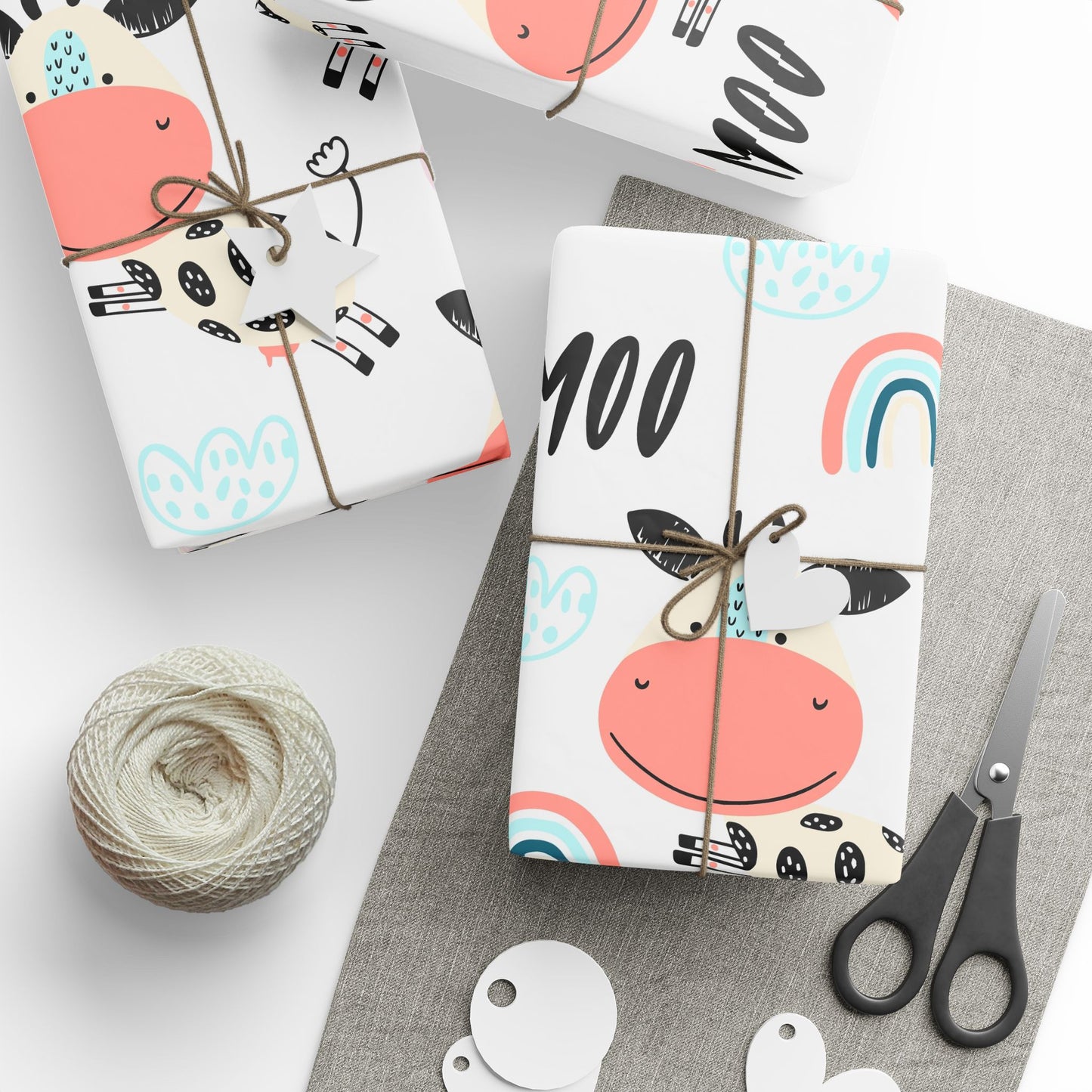 Whimsical Wrapping Paper, Fun Gift Wrap for Birthdays, Baby Showers, Holidays, Eco-Friendly, Creative Packaging Ideas - aMOOsing Designs
