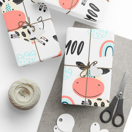 Whimsical Wrapping Paper, Fun Gift Wrap for Birthdays, Baby Showers, Holidays, Eco-Friendly, Creative Packaging Ideas - aMOOsing Designs