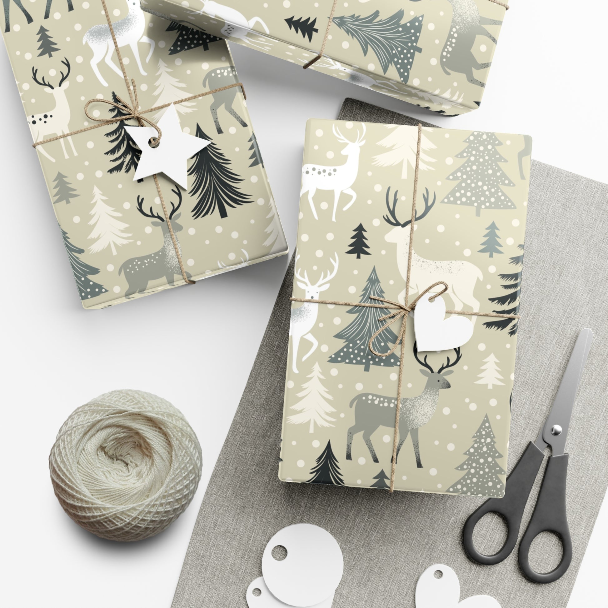 Gift Wrap Papers - Rustic Forest Holiday Cheer & Nature-Inspired Design - aMOOsing Designs
