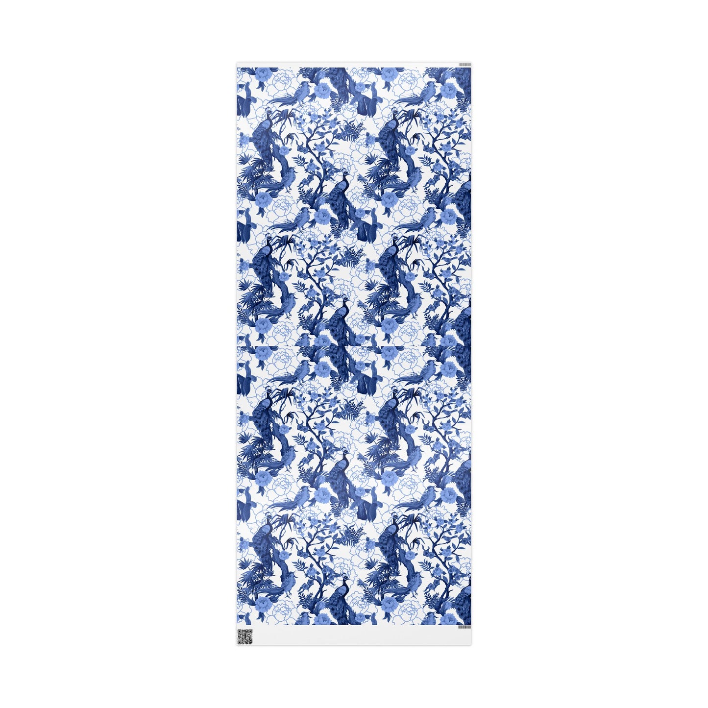 Elegant Floral Wrapping Paper Roll, Gift Wrap for Any Occasion, Blue and White Botanical Design, Holiday and Birthday Gift