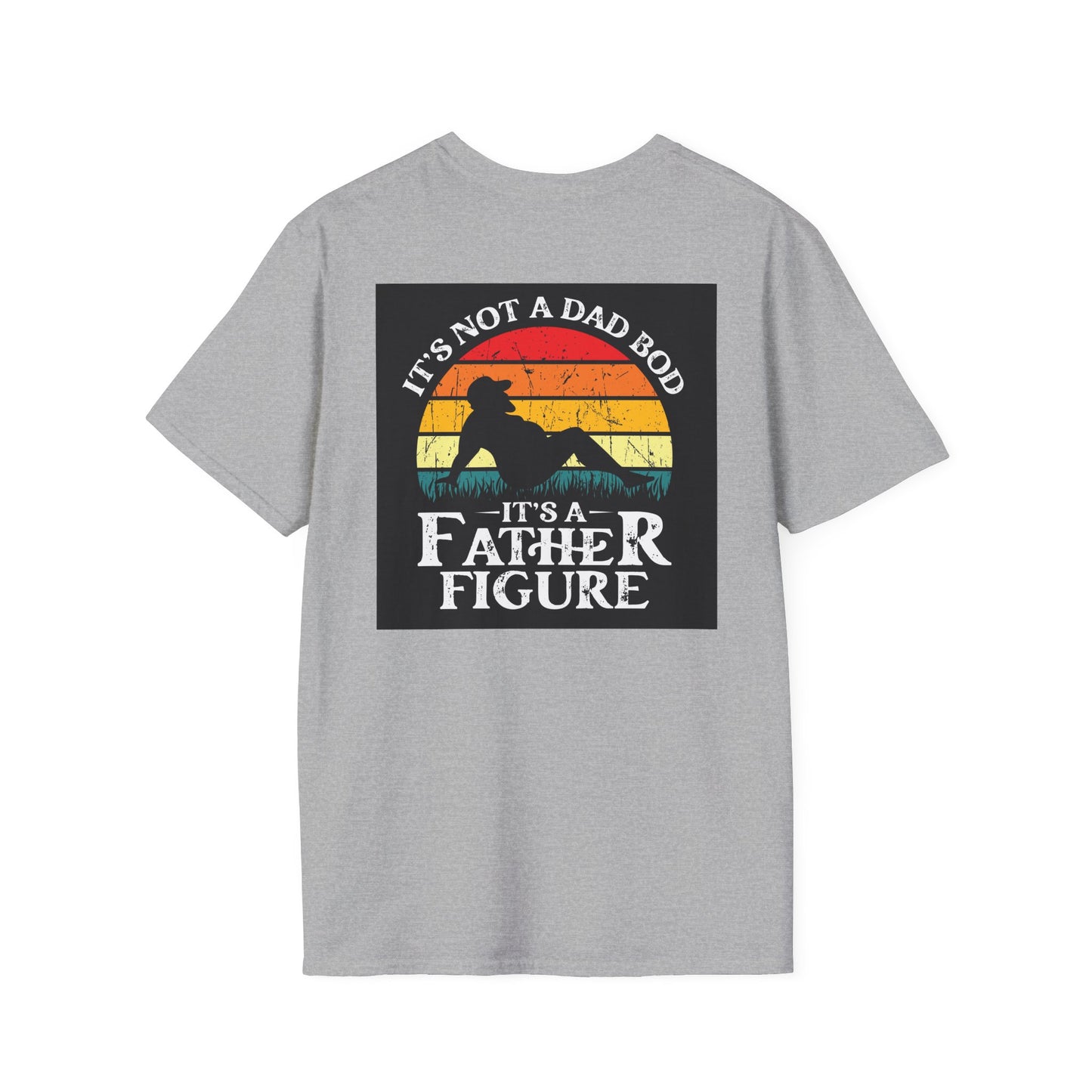 Funny "Not a Dad Bod, but a Father Figure" T-Shirt | Unisex Softstyle Tee for Dads - aMOOsing Designs