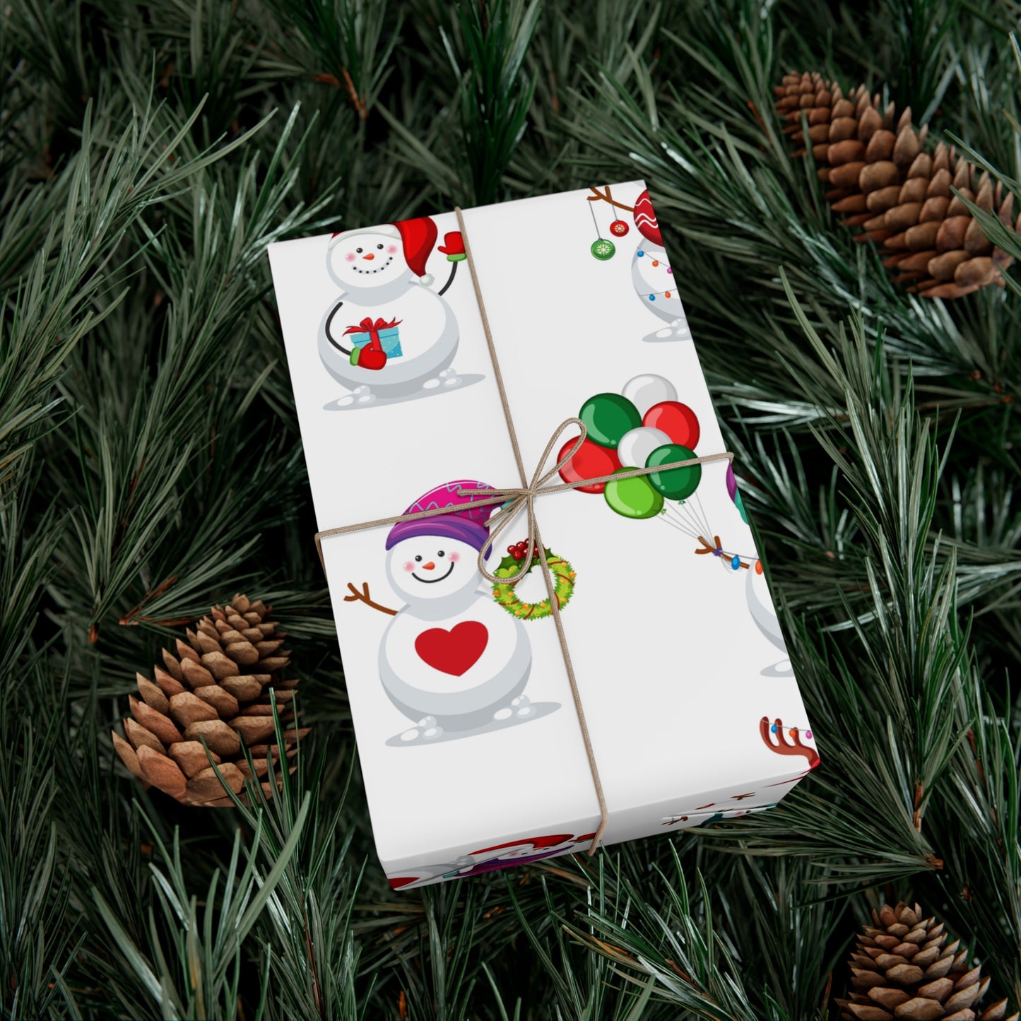 Gift Wrap Papers - Festive Snowman Holiday Cheer Wrapping Sheets - aMOOsing Designs