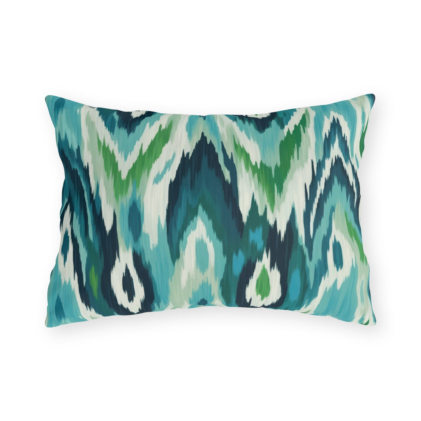 Vibrant Outdoor Pillows - Coastal Ikat Design for Patio & Garden Decor - aMOOsing Designs