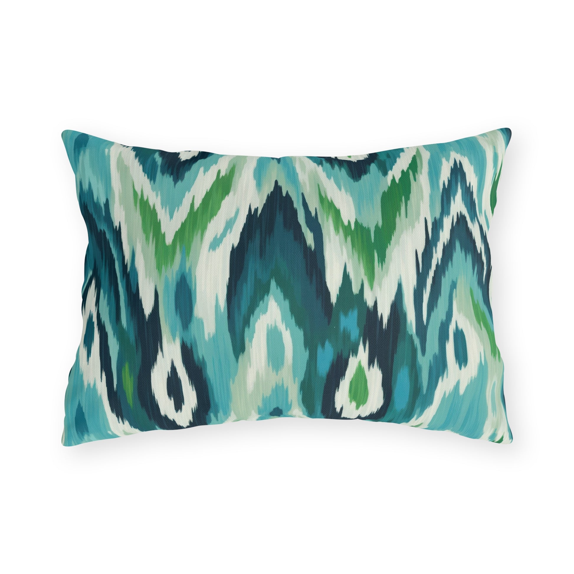 Vibrant Outdoor Pillows - Coastal Ikat Design for Patio & Garden Decor - aMOOsing Designs