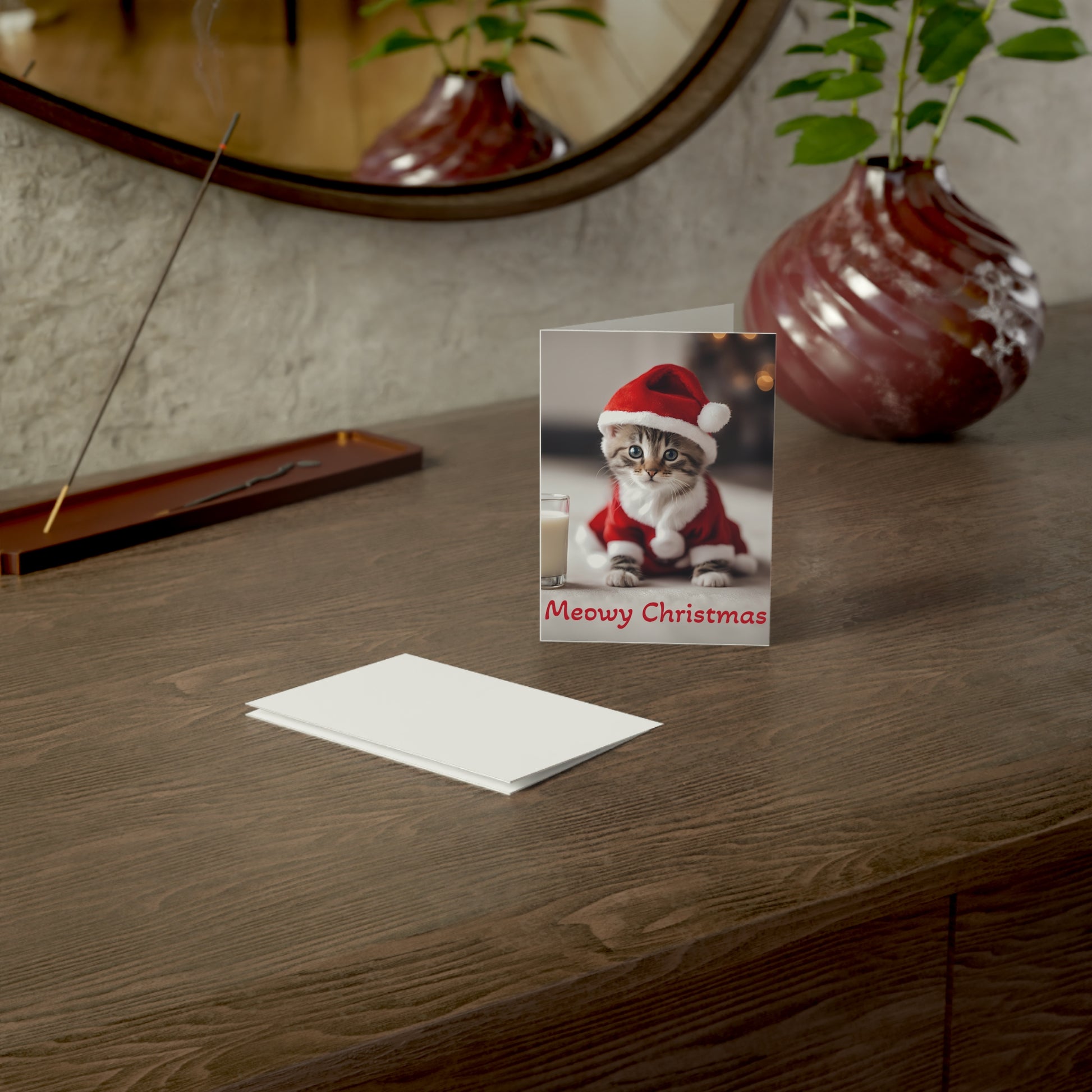 Meowy Christmas Greeting Cards - Set of 1, 10, 30, or 50pcs - aMOOsing Designs