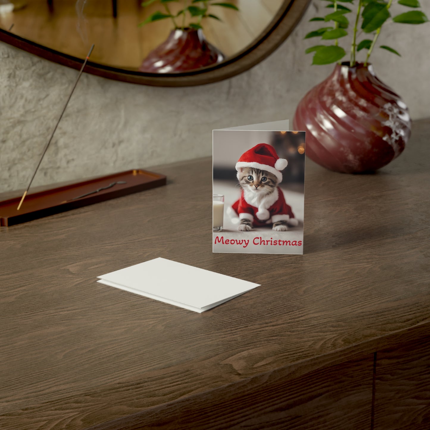 Meowy Christmas Greeting Cards - Set of 1, 10, 30, or 50pcs - aMOOsing Designs