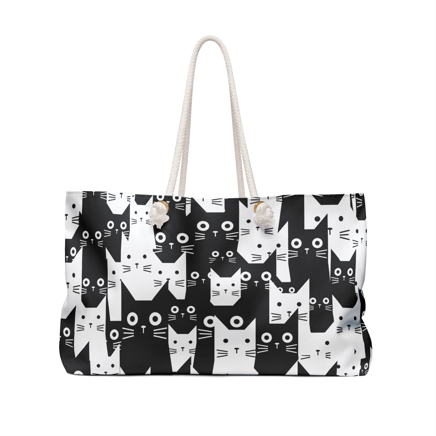 Chic Cat Print Weekender Bag, Travel Tote for Cat Lovers, Stylish Overnight Bag, Gifts for Pet Owners, Weekend Getaway Essential