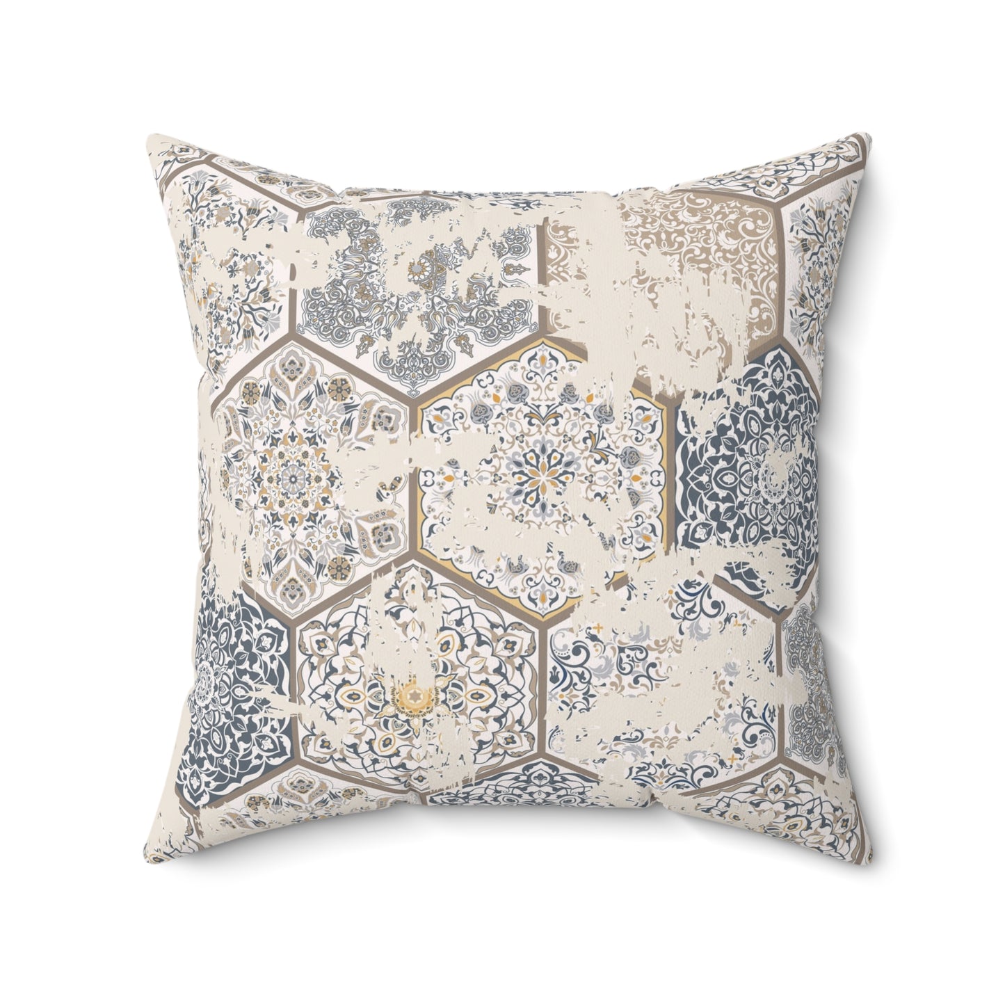 Elegant Geometric Throw Pillow - Distressed Farmhouse Home Decor, Accent Pillow, Modern Cushion - aMOOsing Designs