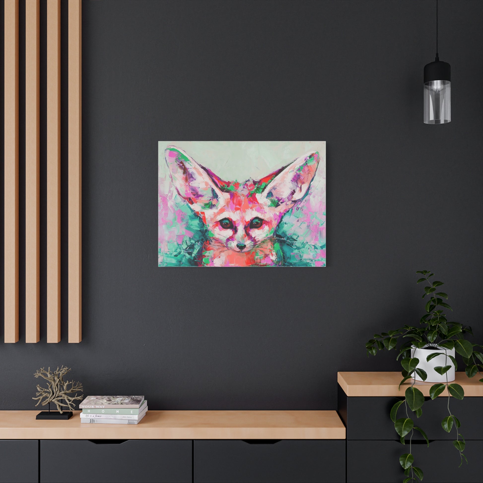 Vibrant Fennec Fox Canvas Art - Colorful Stretched Wall Decor - aMOOsing Designs