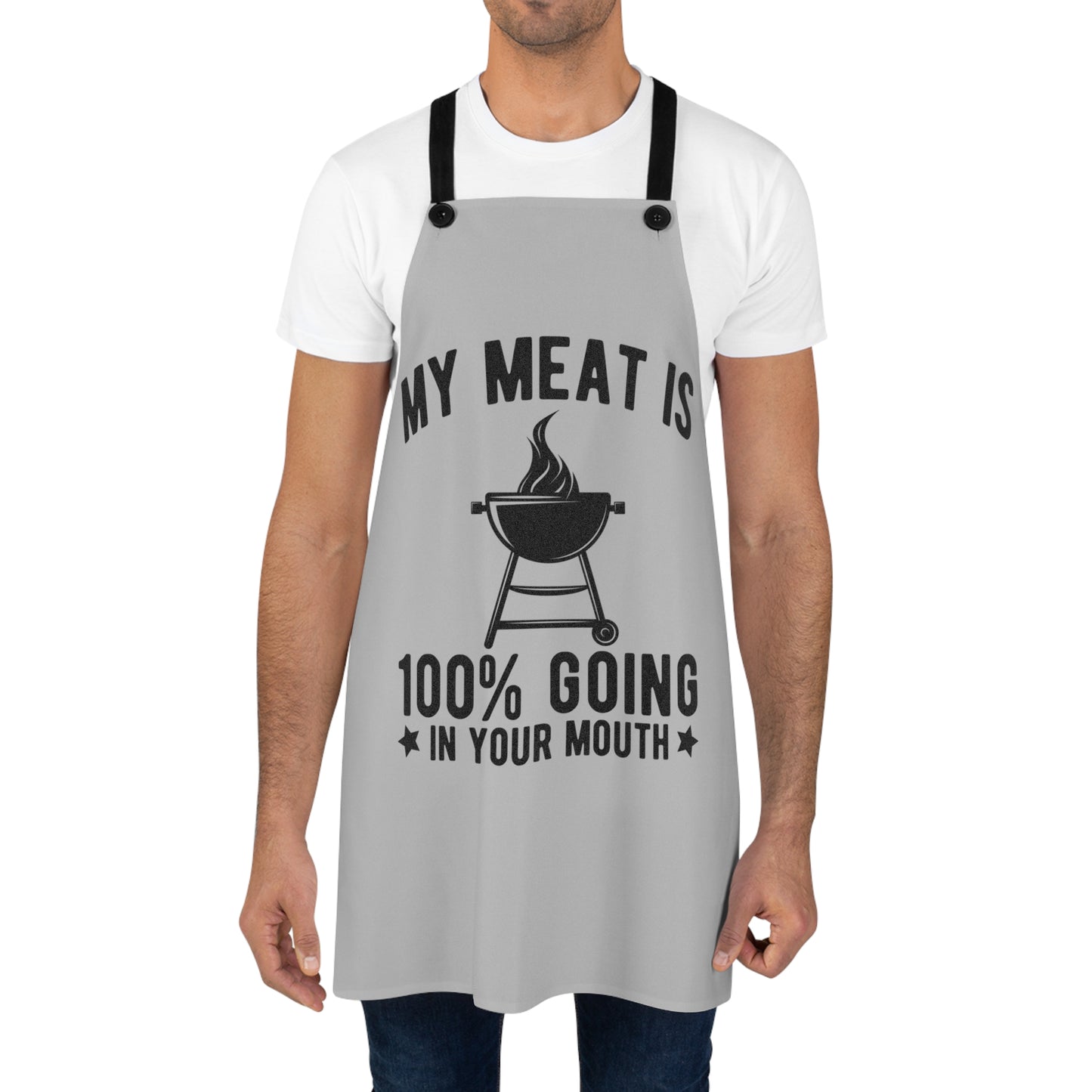 Funny BBQ Apron for Grill Lovers, My Meat is 100% Going in Your Mouth, Perfect Gift for Father's Day, Cooking, Grilling - aMOOsing Designs