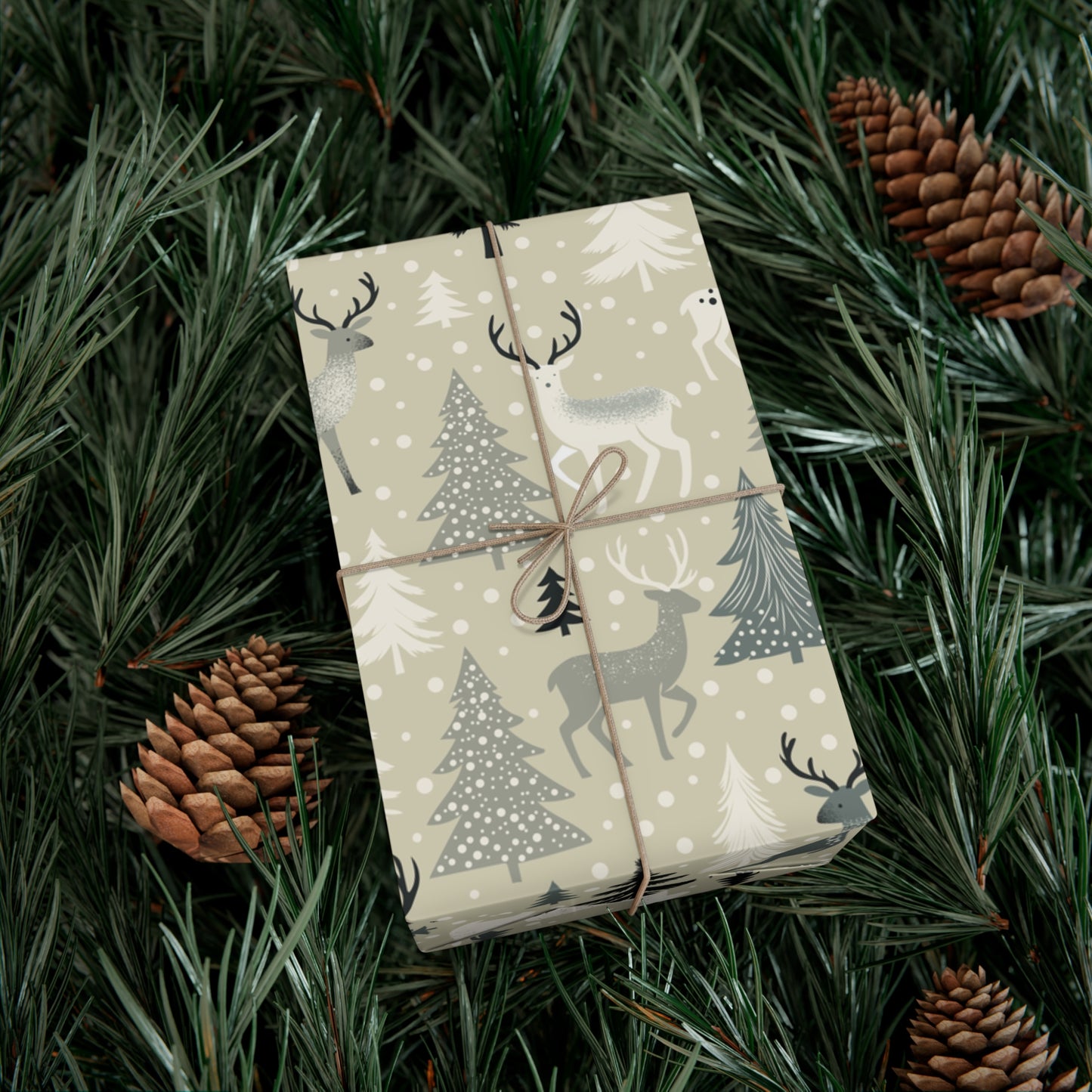 Gift Wrap Papers - Rustic Forest Holiday Cheer & Nature-Inspired Design - aMOOsing Designs