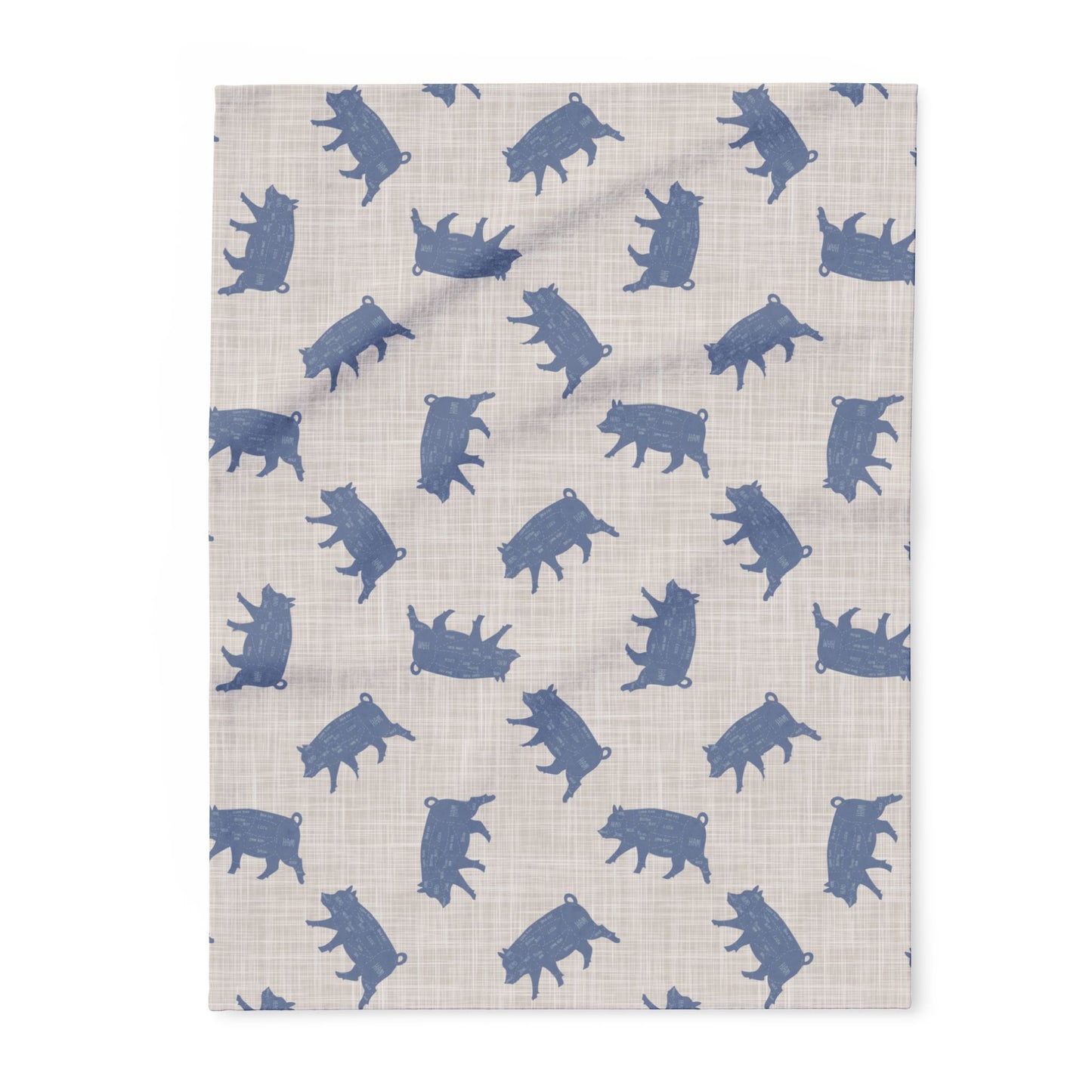 Pig Print Fleece Blanket, Arctic Throw for Animal Lovers, Cozy Winter Decor, Snuggle Piggy Afghan, Gift for Pig Enthusiasts