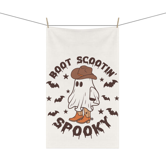 Spooky Ghost Tea Towels, Farmhouse Decor, Halloween Kitchen Towel, Fun Gift for Home, Boo-t Scootin' Spooky, Fall Decor