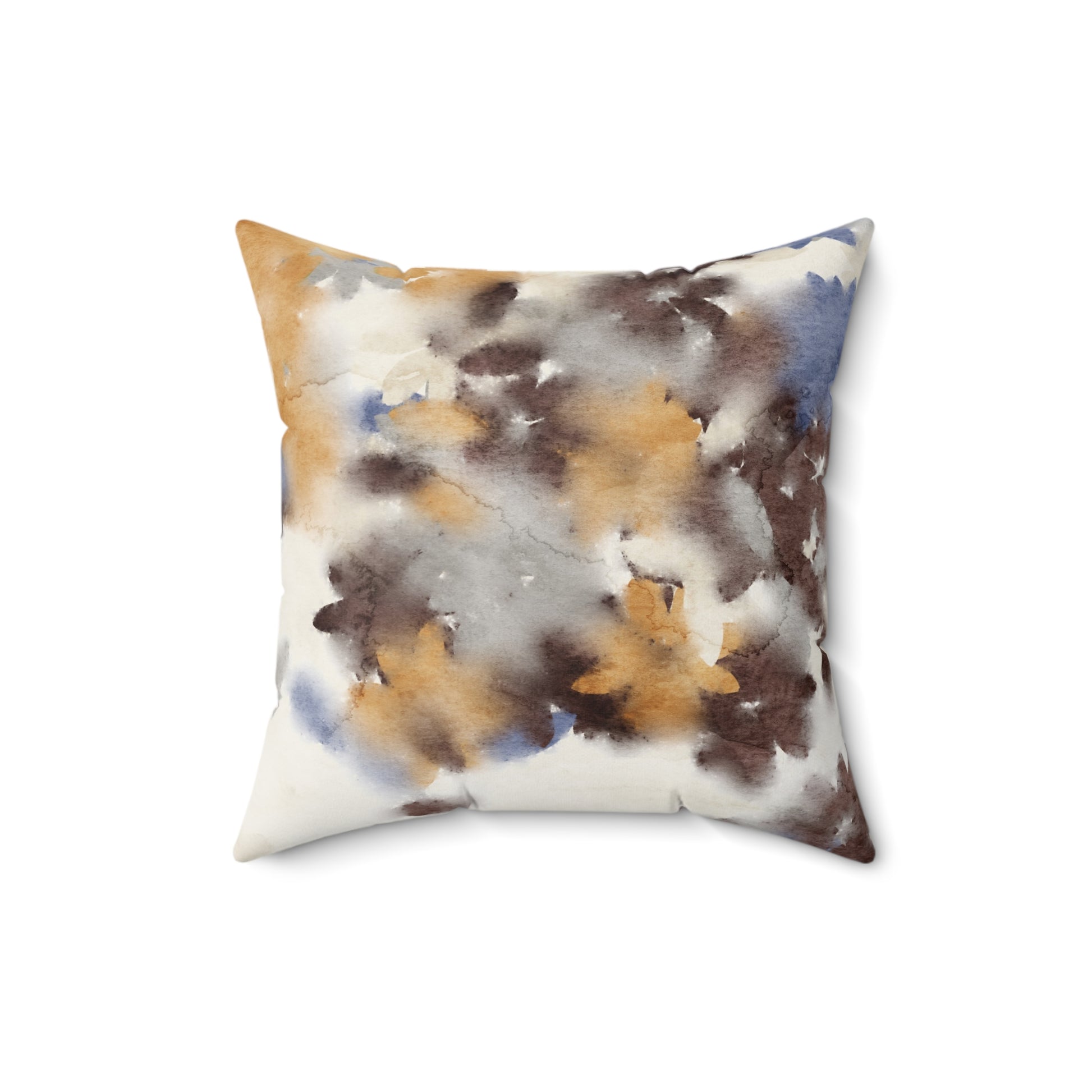 Bohemian Faux Suede Square Pillow, Cozy Home Decor, Artistic Cushion, Living Room Accent, Hipster Gift Idea, Earthy Tones - aMOOsing Designs