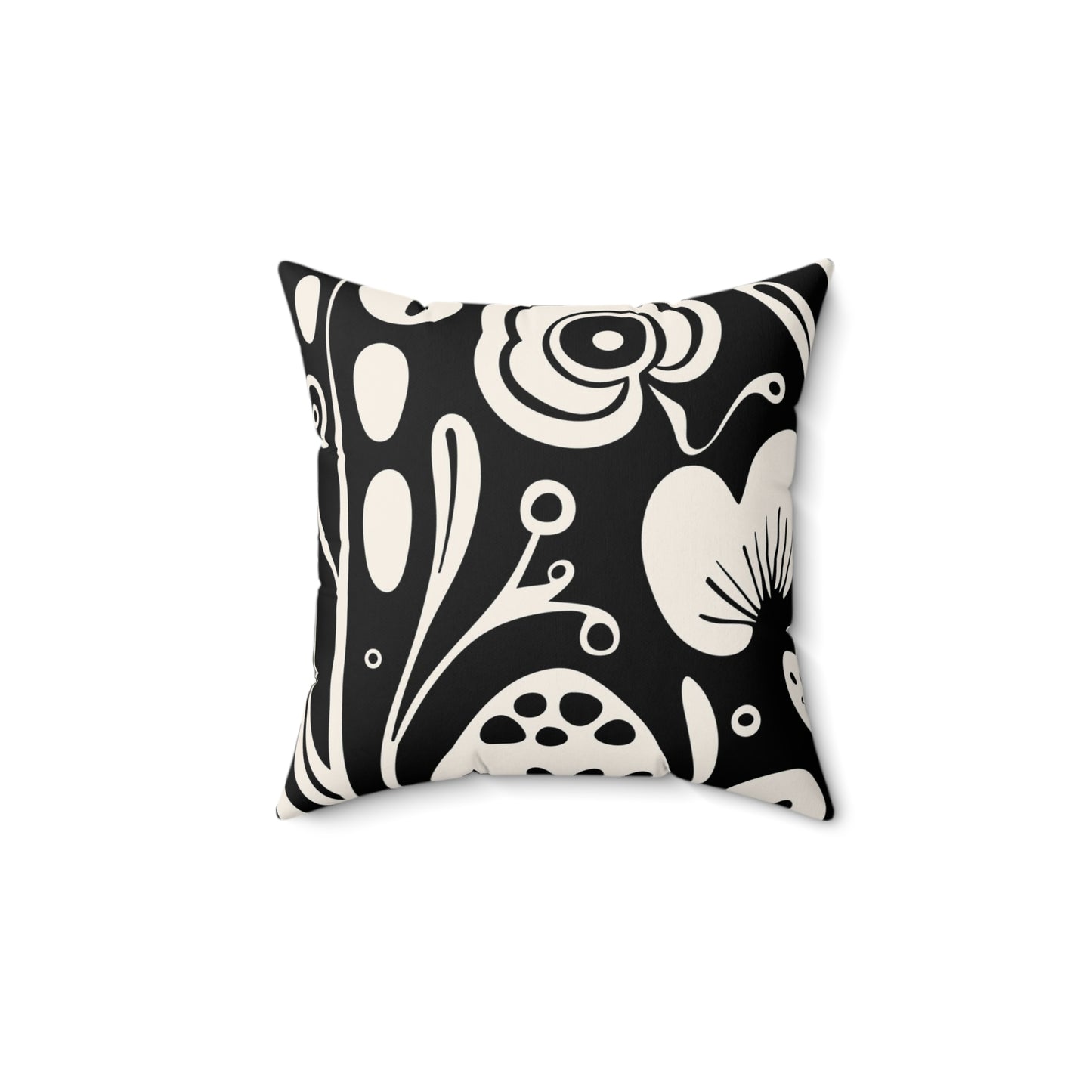 Boho Floral Throw Pillow, Modern Home Decor, Gift for Her, Couch Cushion, Black and White Pillow, Living Room Accent - aMOOsing Designs