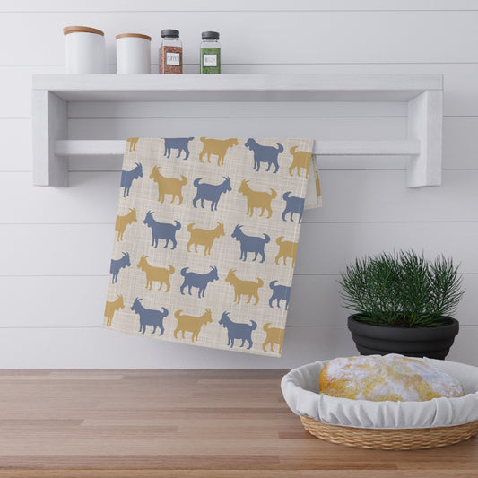 Charming Goats Tea Towels, Kitchen Towels, Farmhouse Decor, Animal Lover Gift, Cotton Dish Cloths, Cute Goat Kitchen Accessories