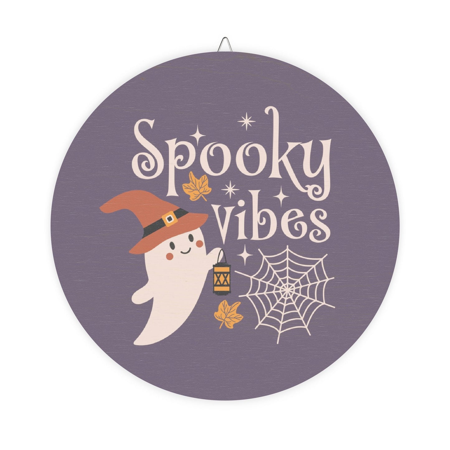 Spooky Vibes Wood Sign, Halloween Decor, Ghost Wall Art, Fall Home Decoration, Autumn Sign, Gift for Halloween Enthusiasts