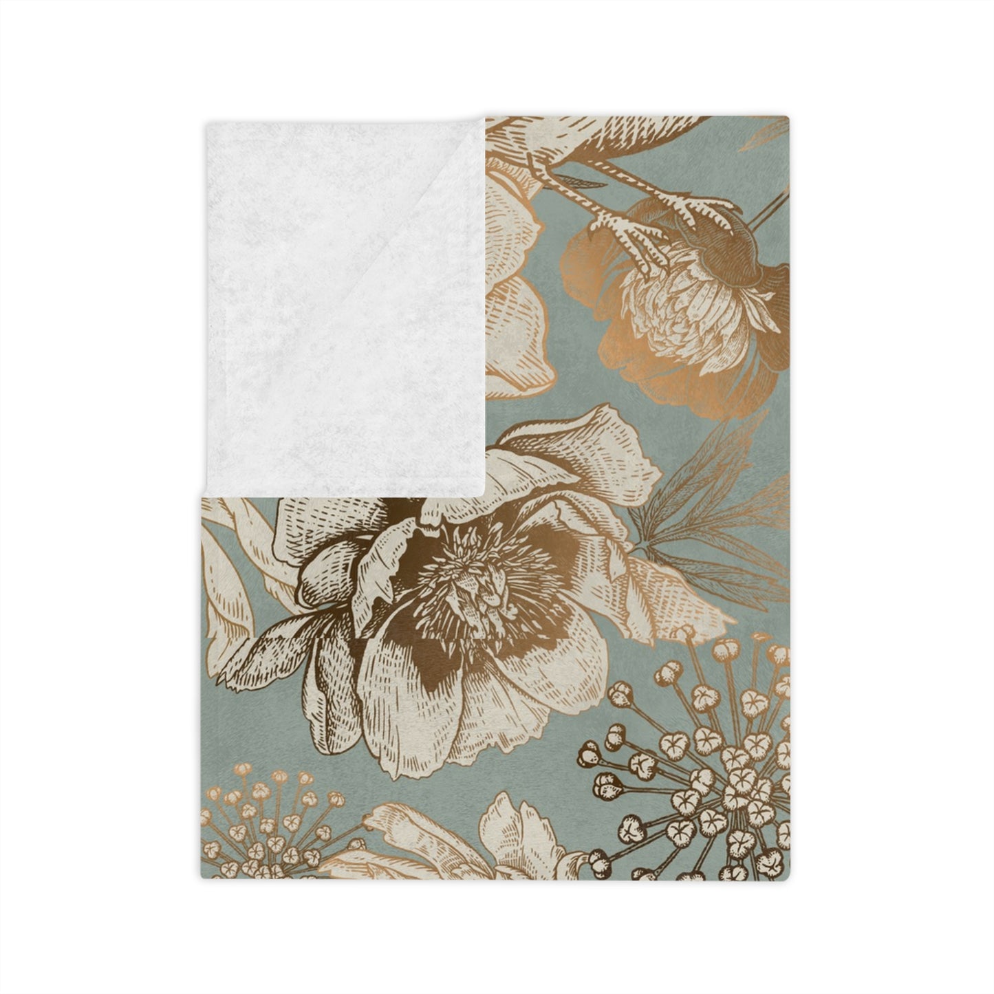 Floral Velveteen Microfiber Blanket, Cozy Throw for Home Decor, Gift for Her, Living Room Accent, Ideal for Relaxing Evenings