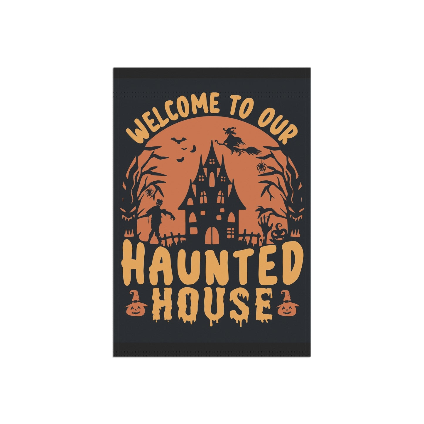Halloween Garden Banner, Outdoor Decor, Spooky Welcome Flag, Fall Decor, Haunted House Banner, Yard Art, Halloween Decoration