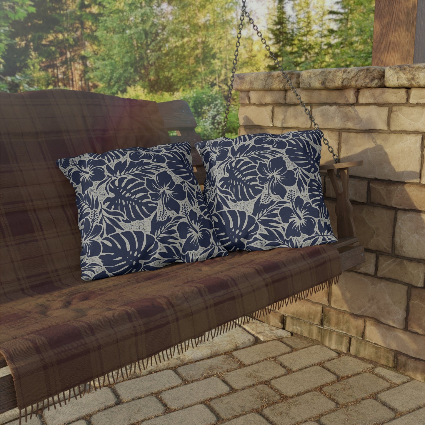 Tropical Outdoor Pillows - Elegant Home Decor, Garden Accessories, Patio Cushions, Summer Style, Nautical Vibe, Floral - aMOOsing Designs