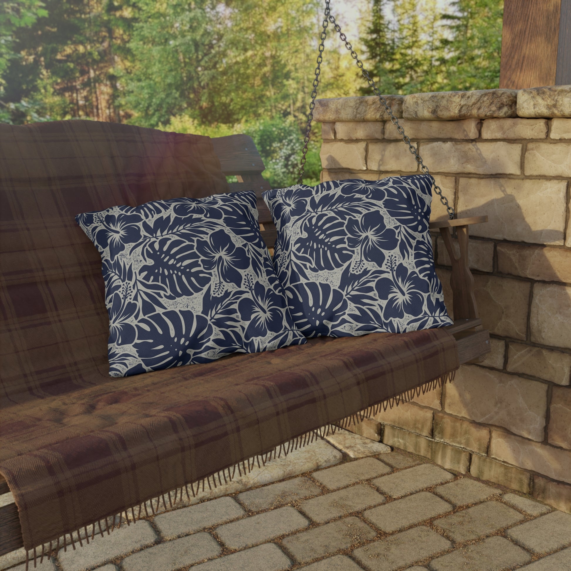 Tropical Outdoor Pillows - Elegant Home Decor, Garden Accessories, Patio Cushions, Summer Style, Nautical Vibe, Floral - aMOOsing Designs