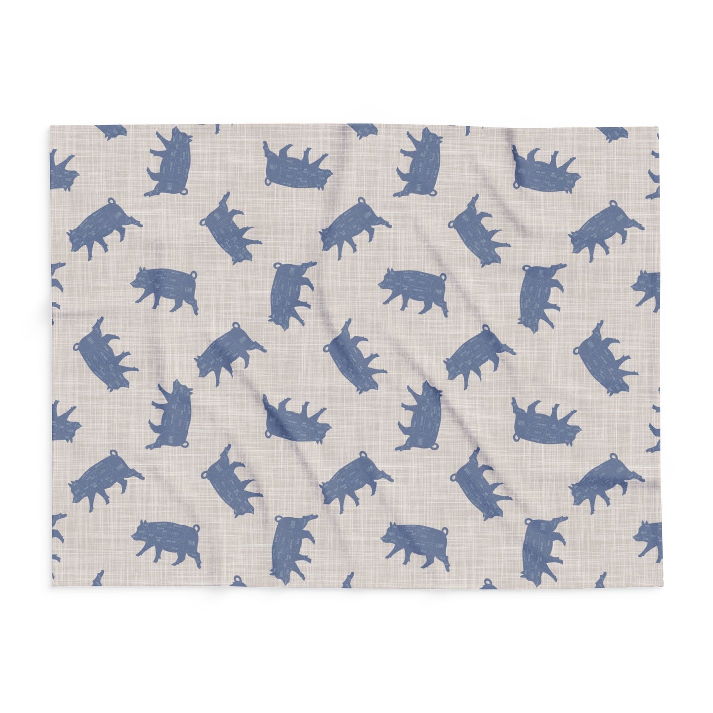 Pig Print Fleece Blanket, Arctic Throw for Animal Lovers, Cozy Winter Decor, Snuggle Piggy Afghan, Gift for Pig Enthusiasts