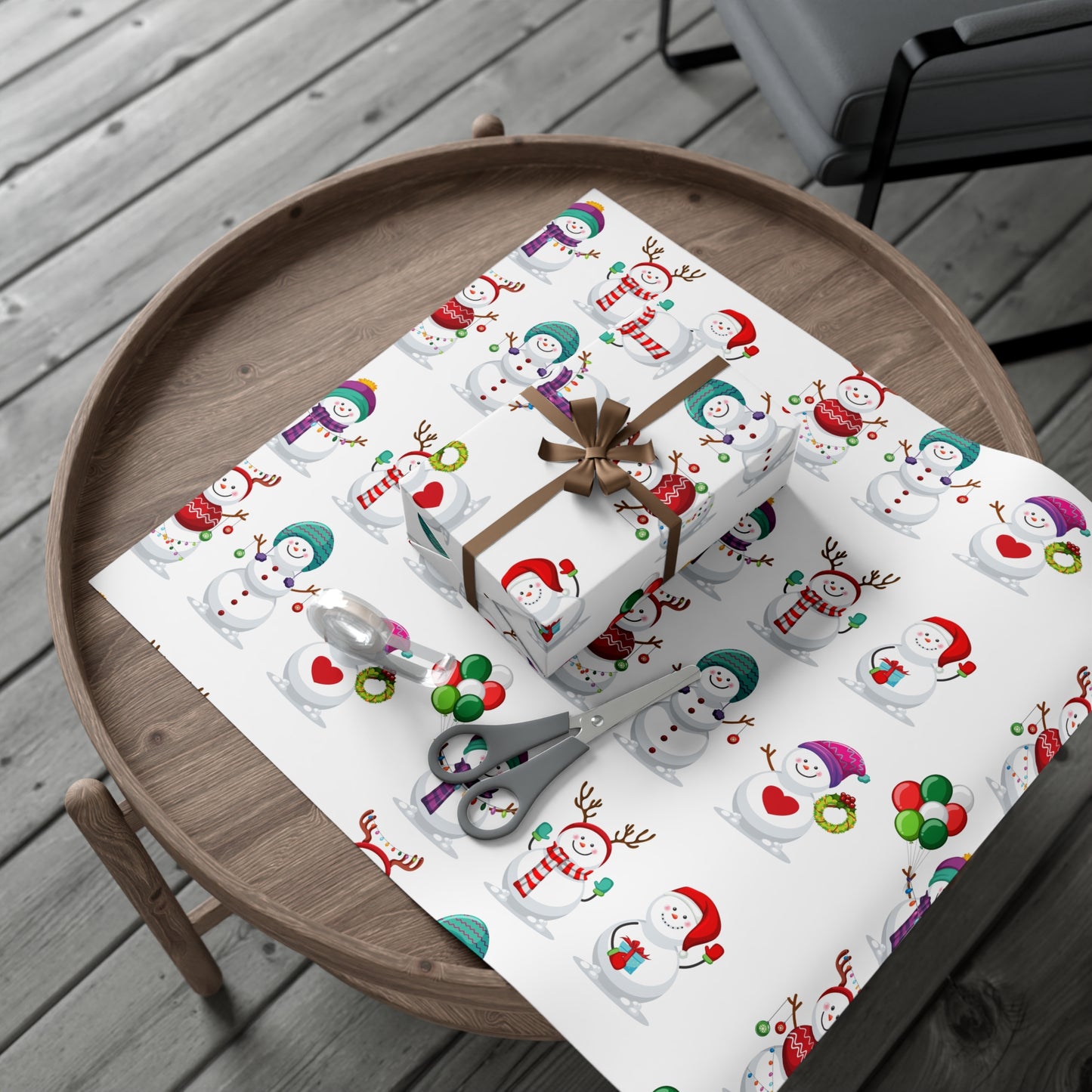 Gift Wrap Papers - Festive Snowman Holiday Cheer Wrapping Sheets - aMOOsing Designs