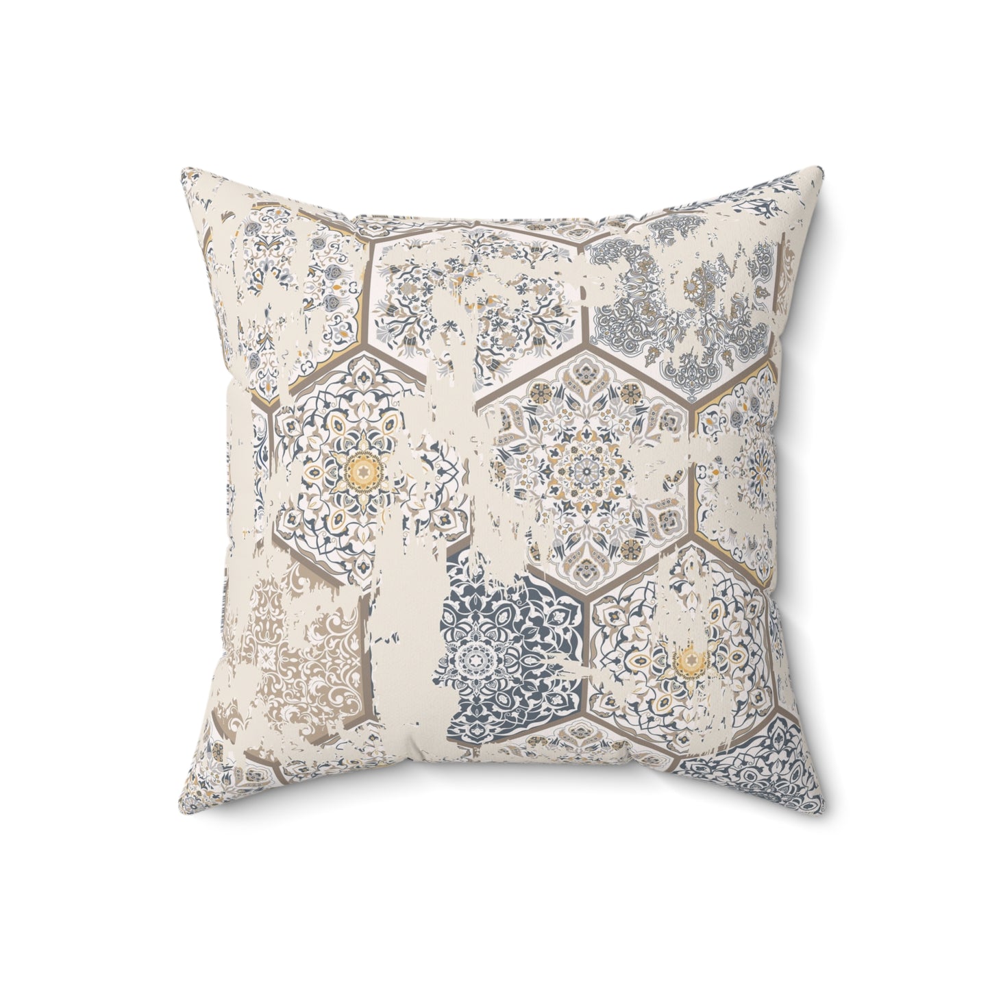 Elegant Geometric Throw Pillow - Distressed Farmhouse Home Decor, Accent Pillow, Modern Cushion - aMOOsing Designs