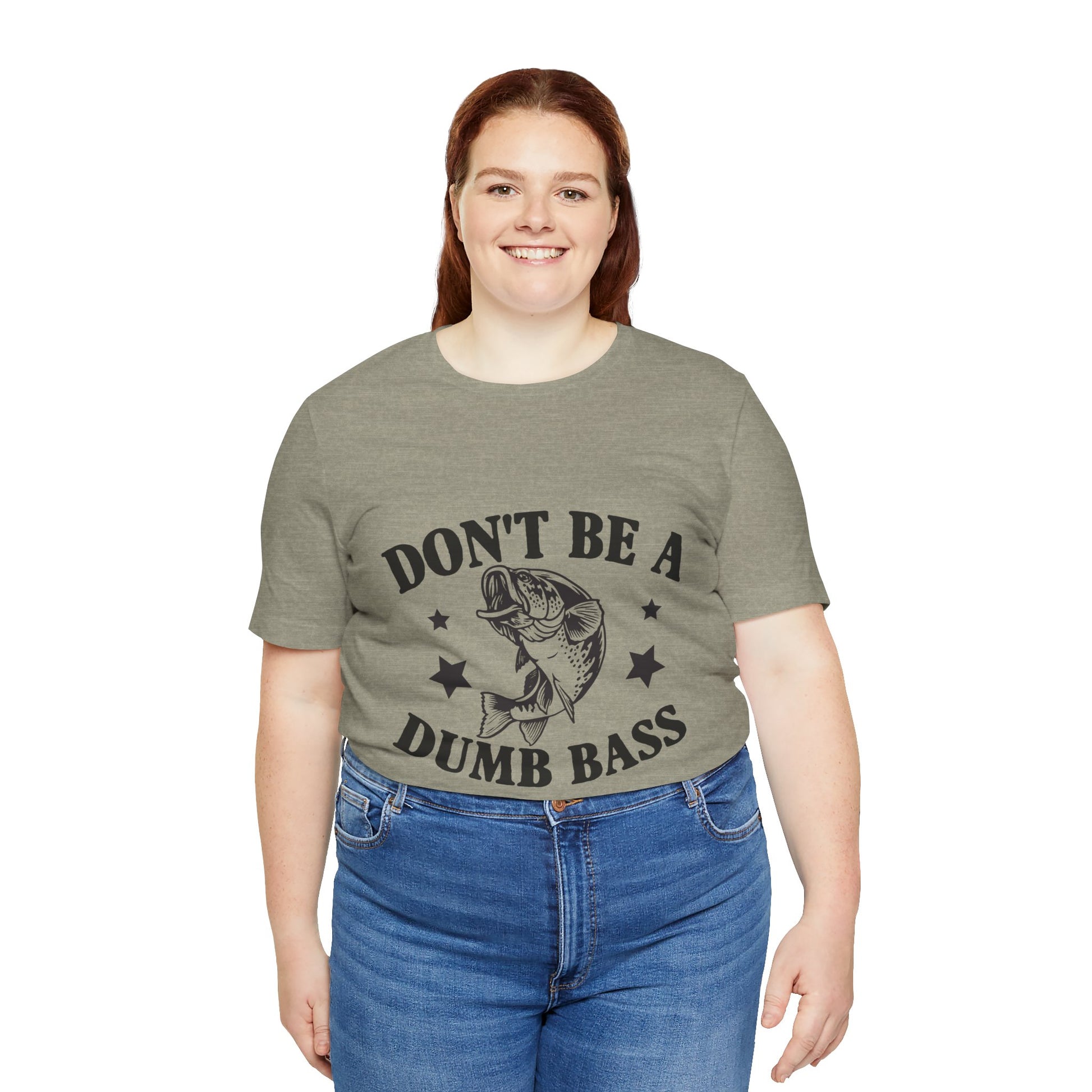 Funny Fishing T-Shirt - "Don't Be a Dumb Bass" Unisex Jersey Tee - aMOOsing Designs