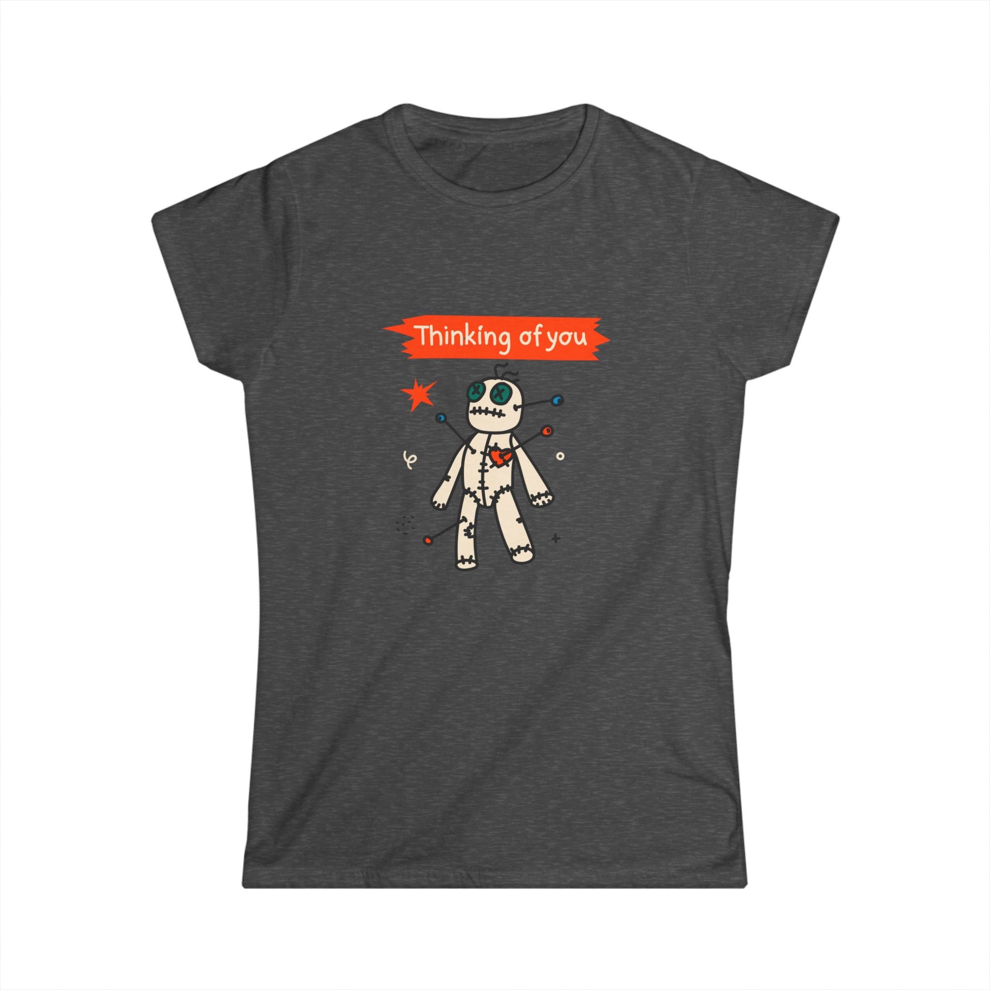 Voodoo Doll Women's Softstyle Tee - 'Thinking of You' - aMOOsing Designs