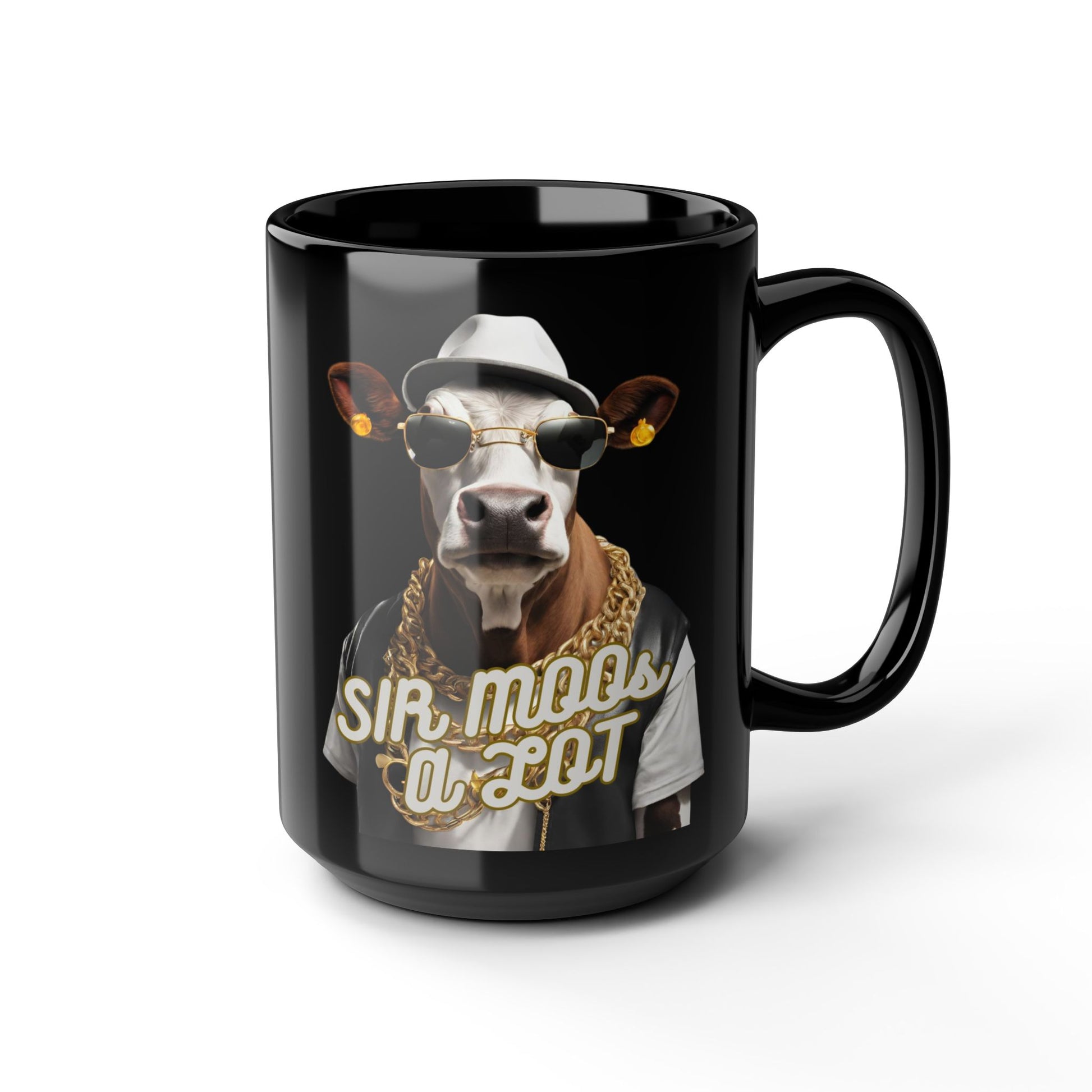 Mug - Sir Moos a lot Coffee Mug - Funny Cow Design - aMOOsing Designs
