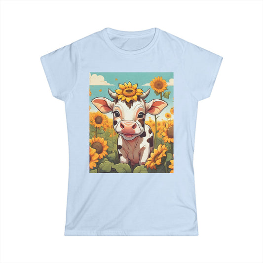 SunMOOer's- Women's Softstyle Tee - aMOOsing Designs