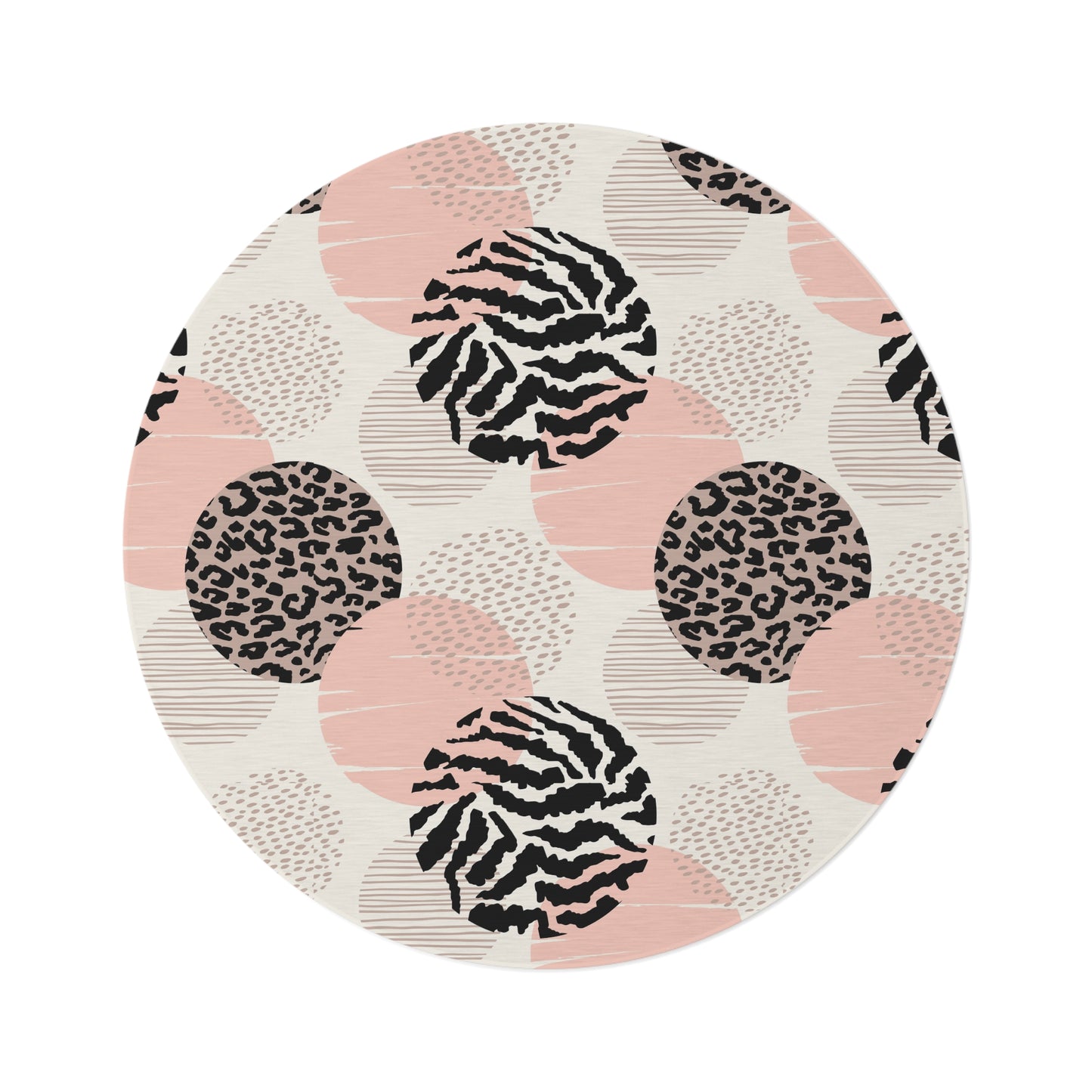 Stylish Round Rug with Modern Patterns, Home Decor, Living Room Accent, Area Rug, Boho Style, Gift for New Home