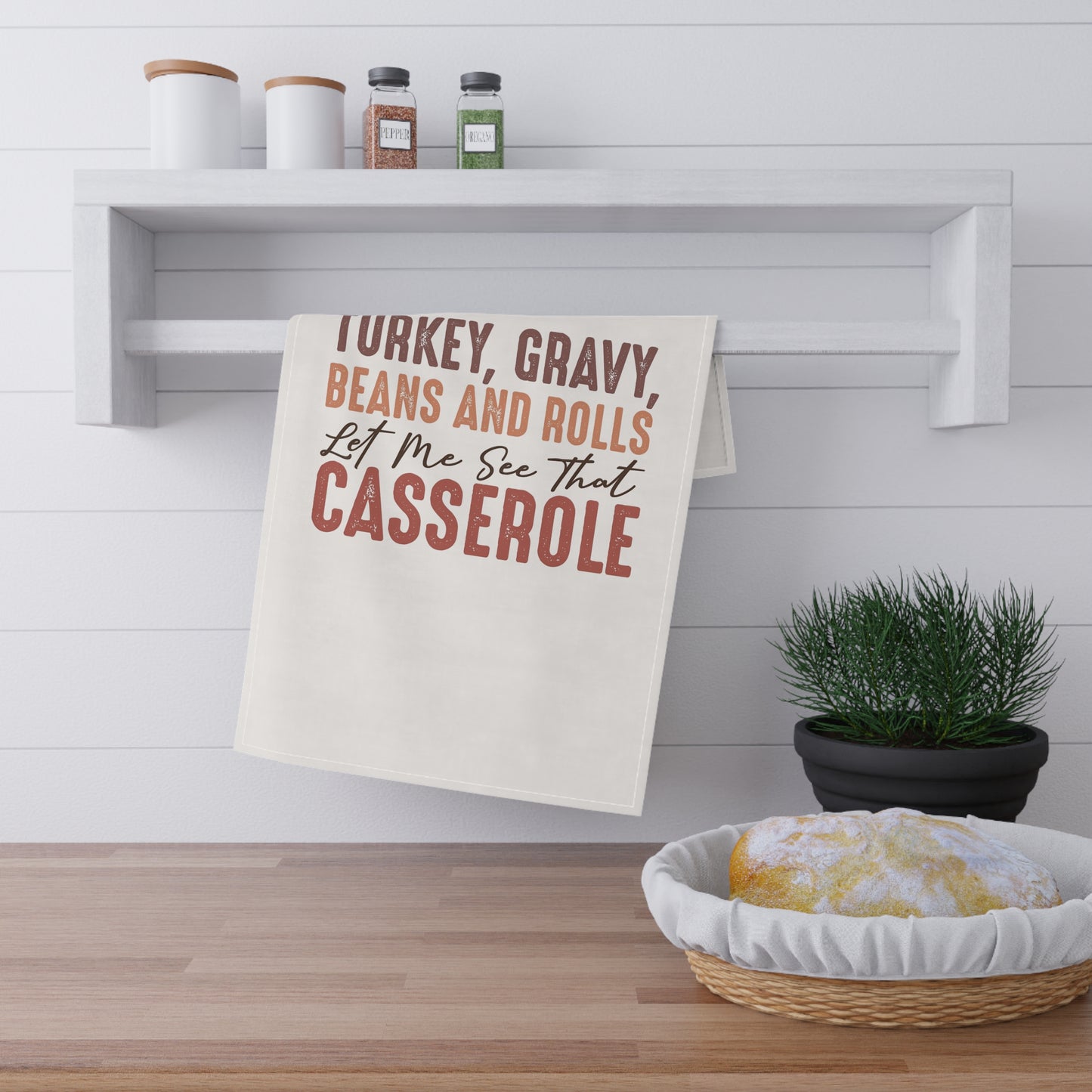 Thanksgiving Tea Towels, Rustic Kitchen Decor, Funny Gift for Cooks, Holiday Kitchen Towel, Let Me See That Casserole