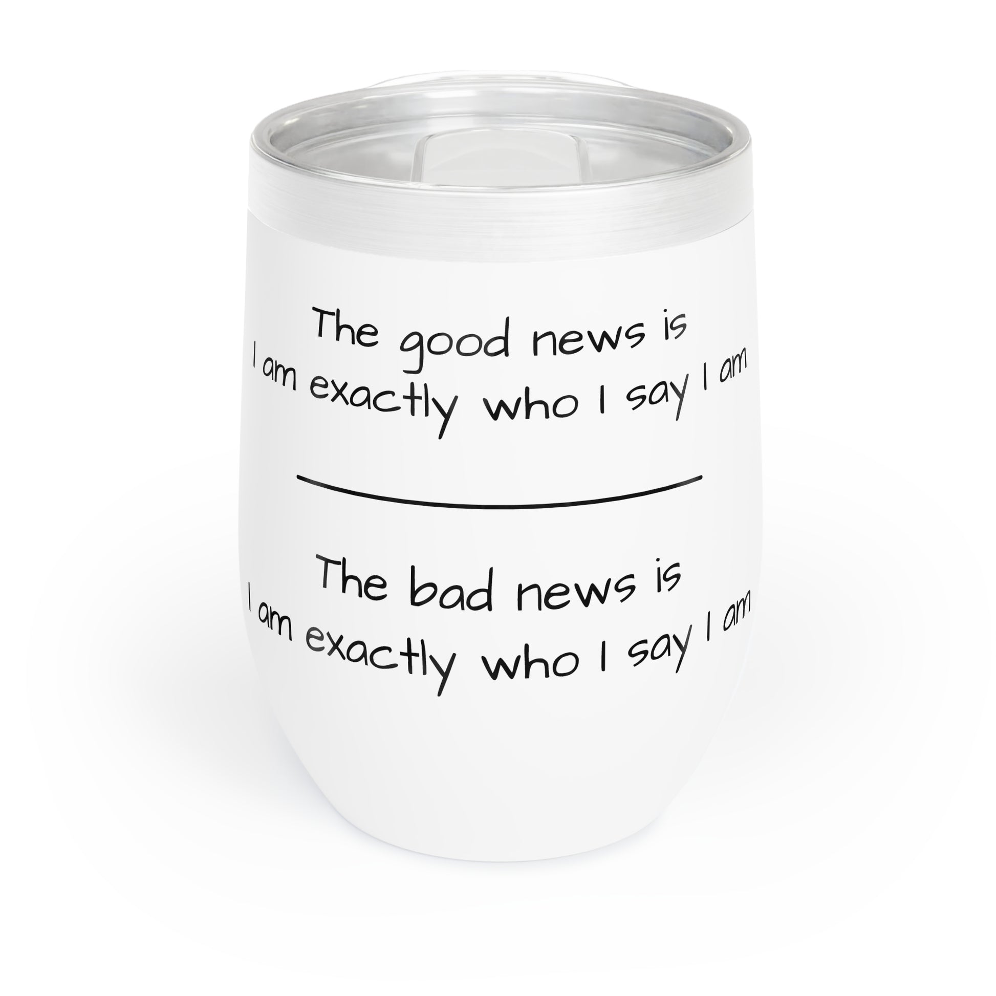 Humorous Wine Tumbler - "Good News/Bad News" – Perfect for Wine Lovers - aMOOsing Designs