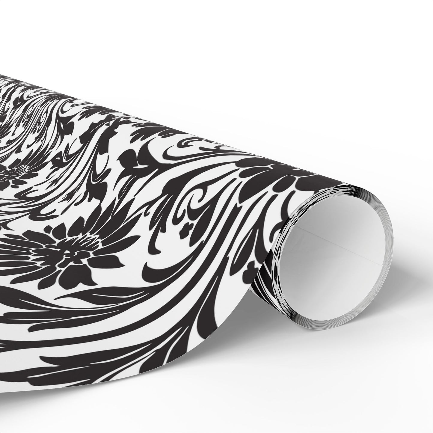 Elegant Floral Wrapping Paper - Black & White Gift Wrap Perfect for Weddings, Anniversaries and Other Romantic Occasions