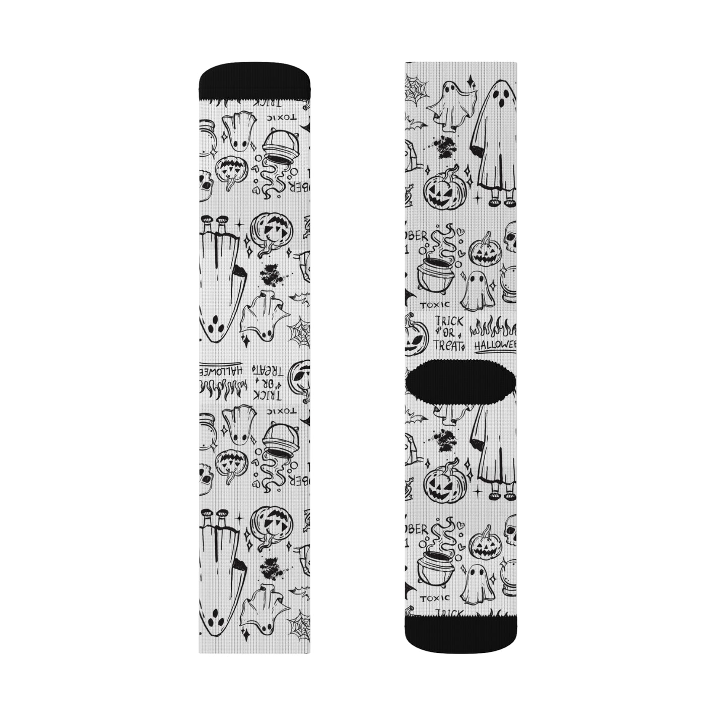 Spooky Halloween Socks, Ghostly Sublimation Socks, Fun Holiday Accessories, Trick or Treat Socks, Whimsical Gifting - aMOOsing Designs