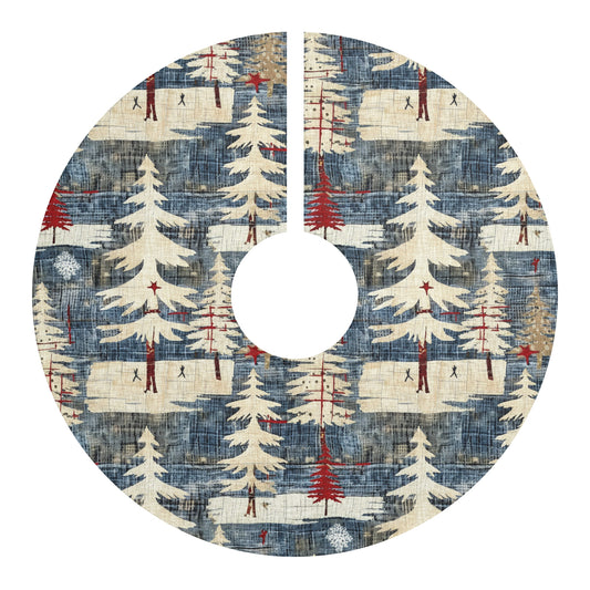 Rustic Christmas Tree Skirt, Cozy Holiday Decor, Festive Tree Base Cover, Winter Wonderland Decor, Perfect for Christmas