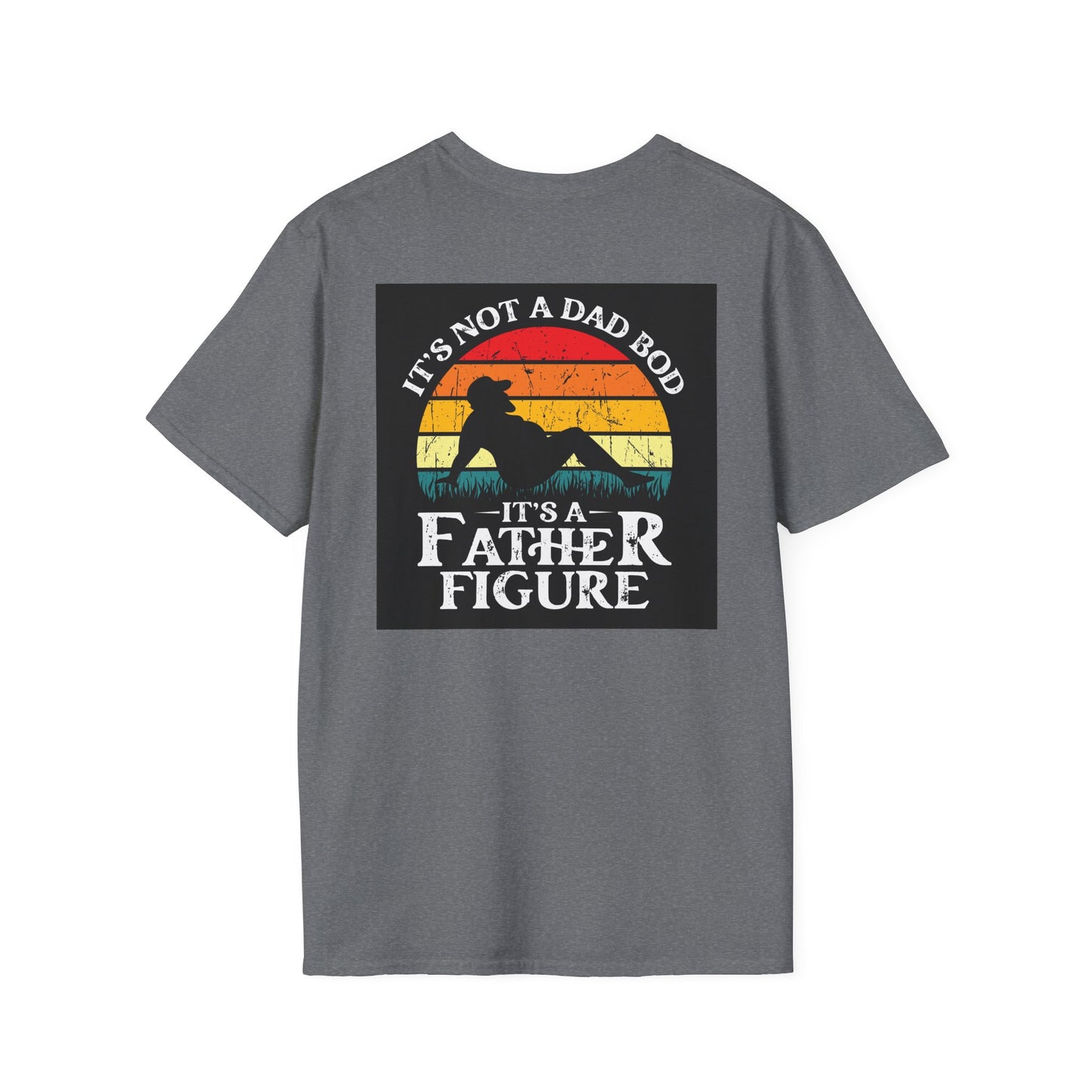 Funny "Not a Dad Bod, but a Father Figure" T-Shirt | Unisex Softstyle Tee for Dads - aMOOsing Designs