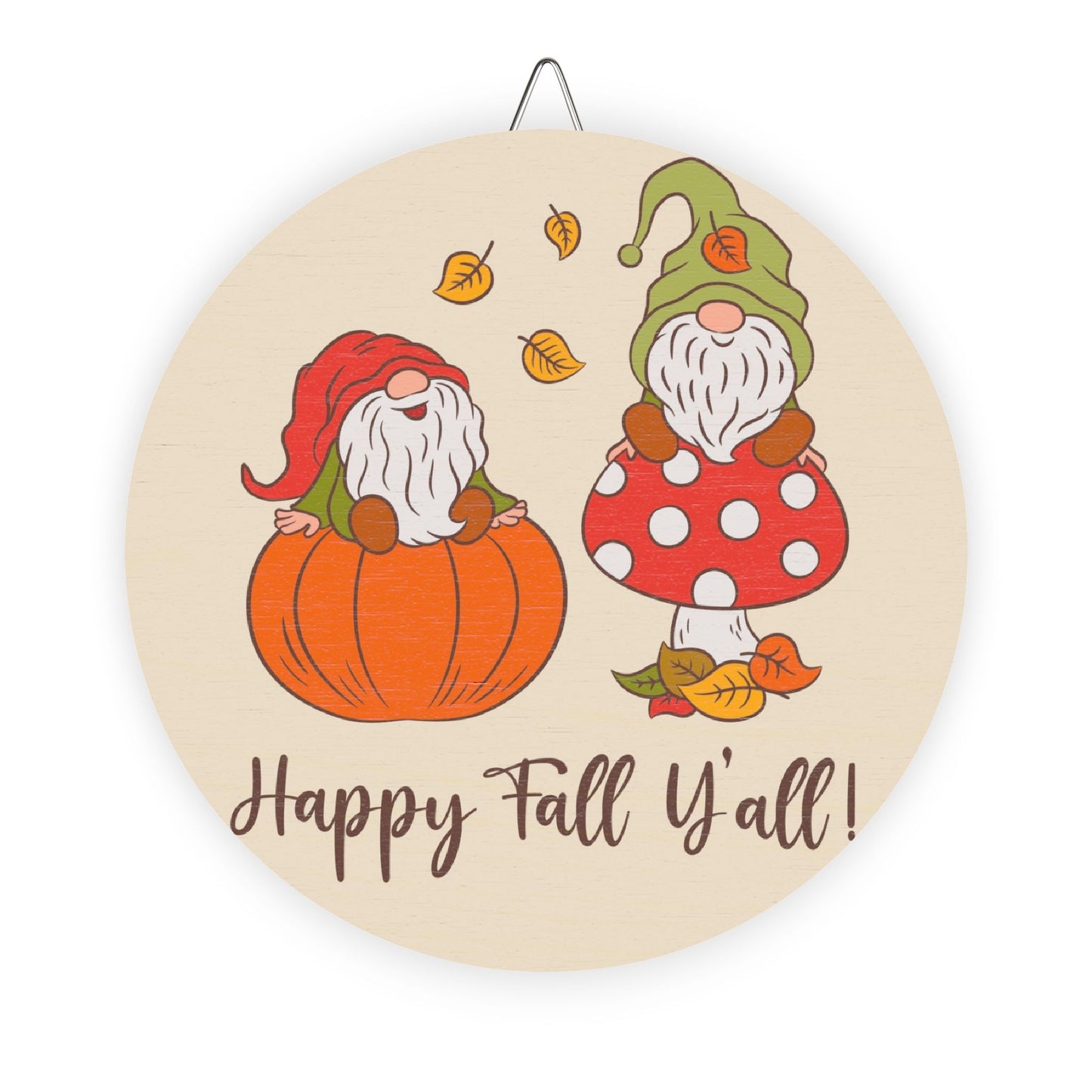 Charming Fall Gnome Wood Door Sign, Happy Fall Y'all Decor, Autumn Wall Art, Seasonal Home Accent, Thanksgiving Decoration, Rustic Gift