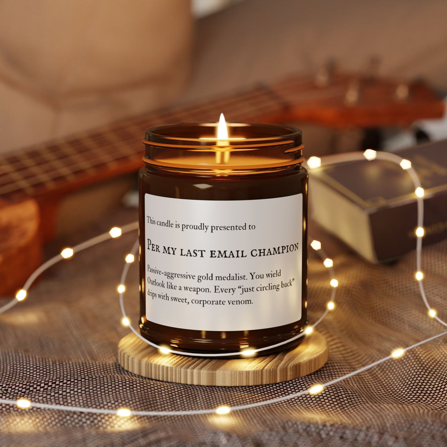 Per My Last Email Champion - Scented Candle Relaxing Home Decor, Gift for Coworker, Secret Santa Aromatherapy Candle, Self-Care Essential