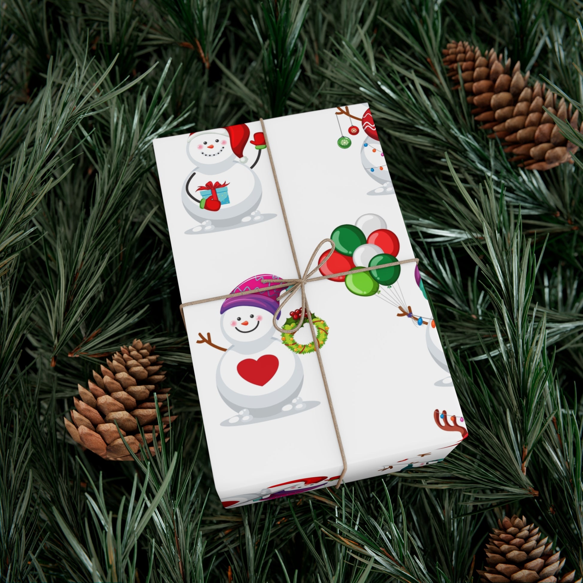 Gift Wrap Papers - Festive Snowman Holiday Cheer Wrapping Sheets - aMOOsing Designs