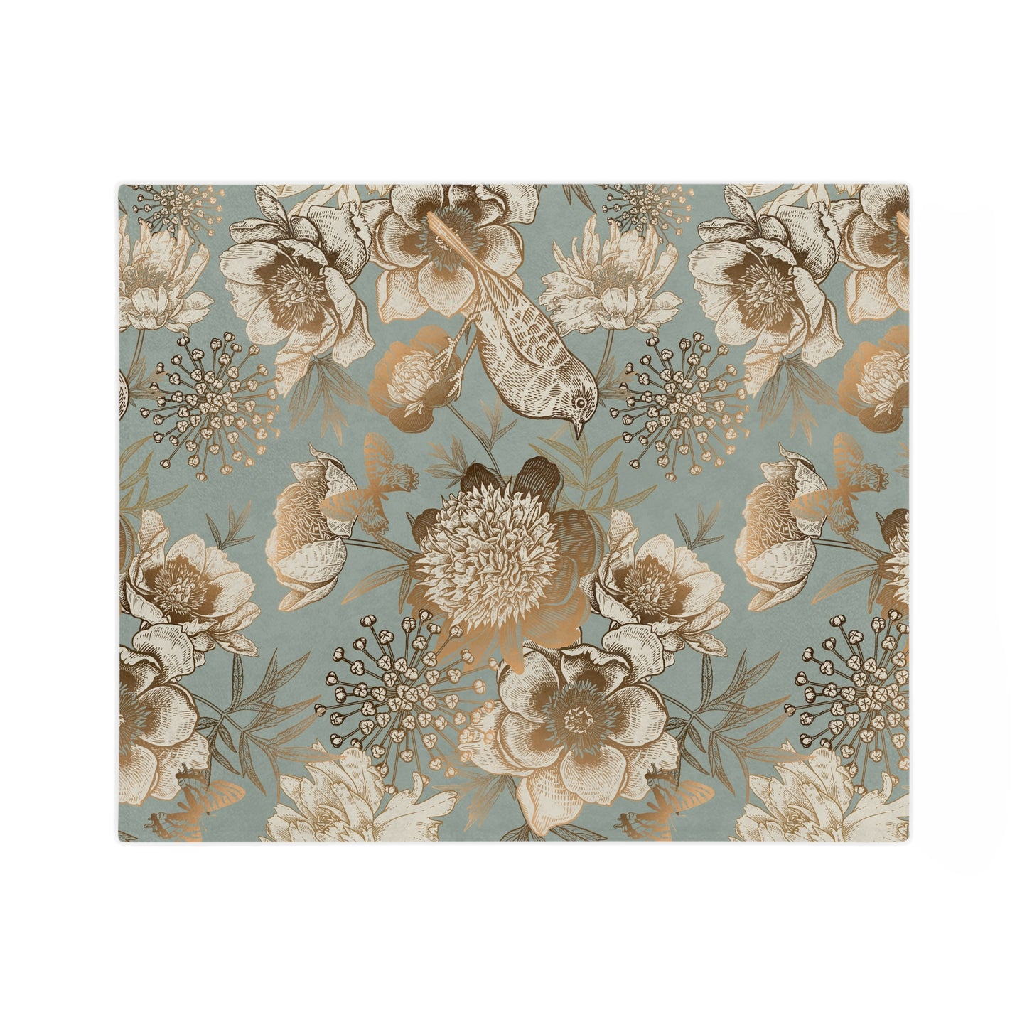 Floral Velveteen Microfiber Blanket, Cozy Throw for Home Decor, Gift for Her, Living Room Accent, Ideal for Relaxing Evenings