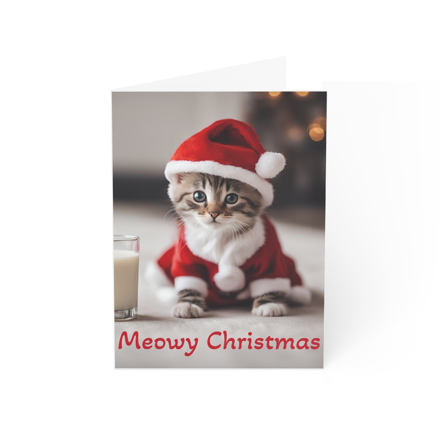 Meowy Christmas Greeting Cards - Set of 1, 10, 30, or 50pcs - aMOOsing Designs