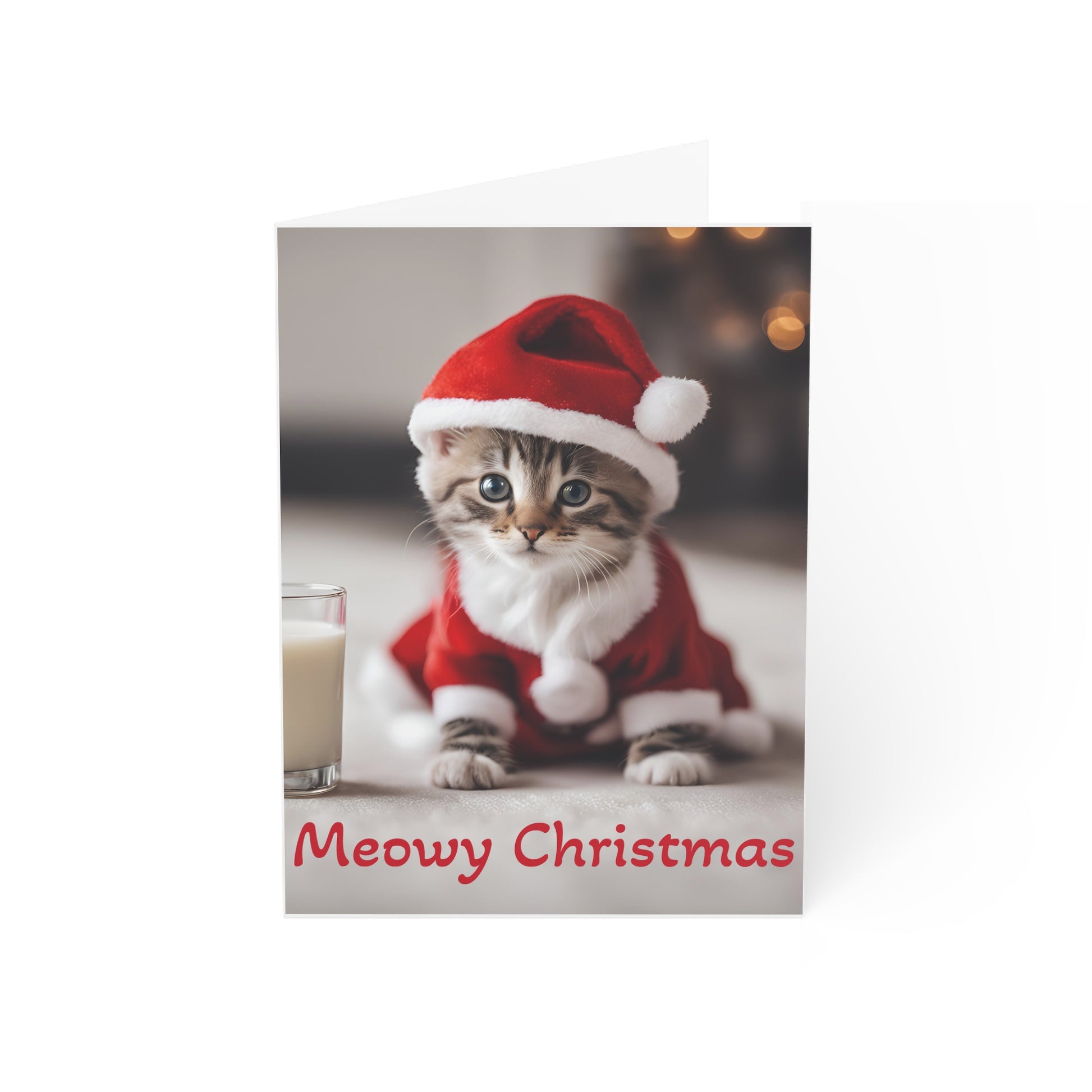 Meowy Christmas Greeting Cards - Set of 1, 10, 30, or 50pcs - aMOOsing Designs