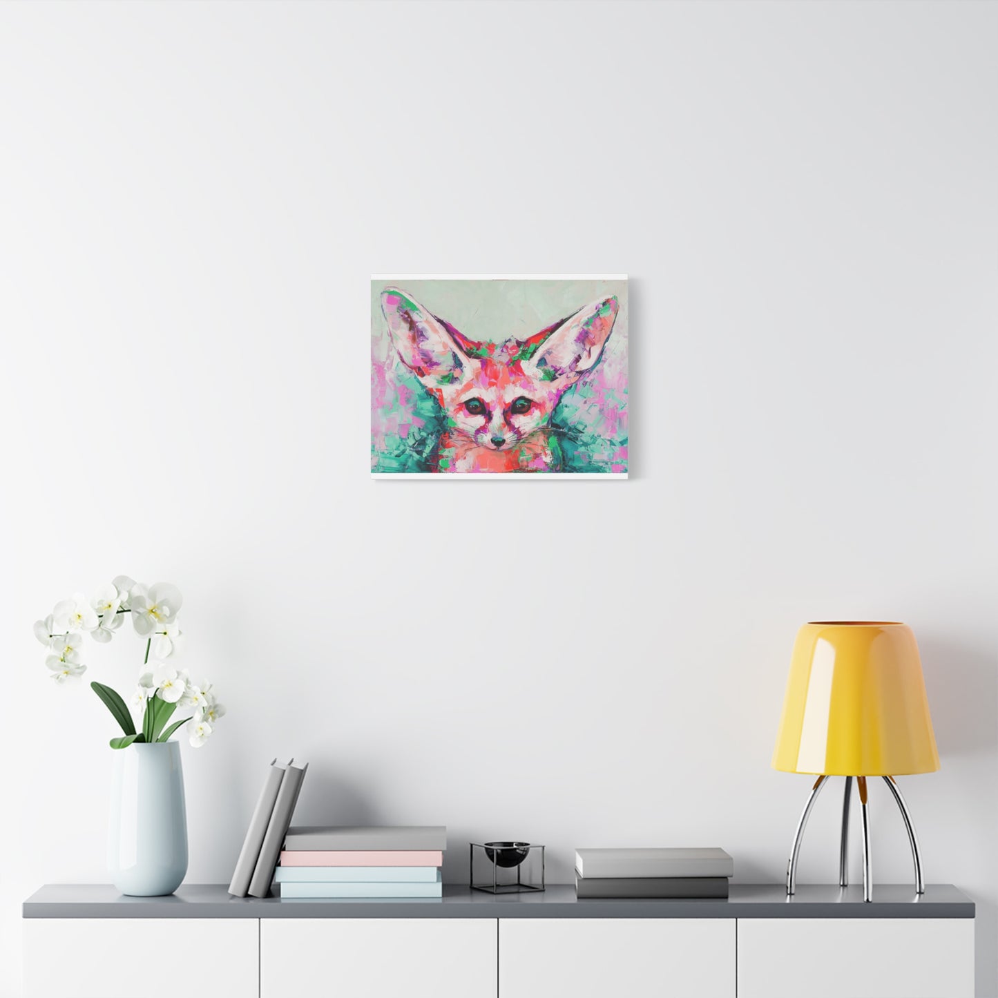 Vibrant Fennec Fox Canvas Art - Colorful Stretched Wall Decor - aMOOsing Designs