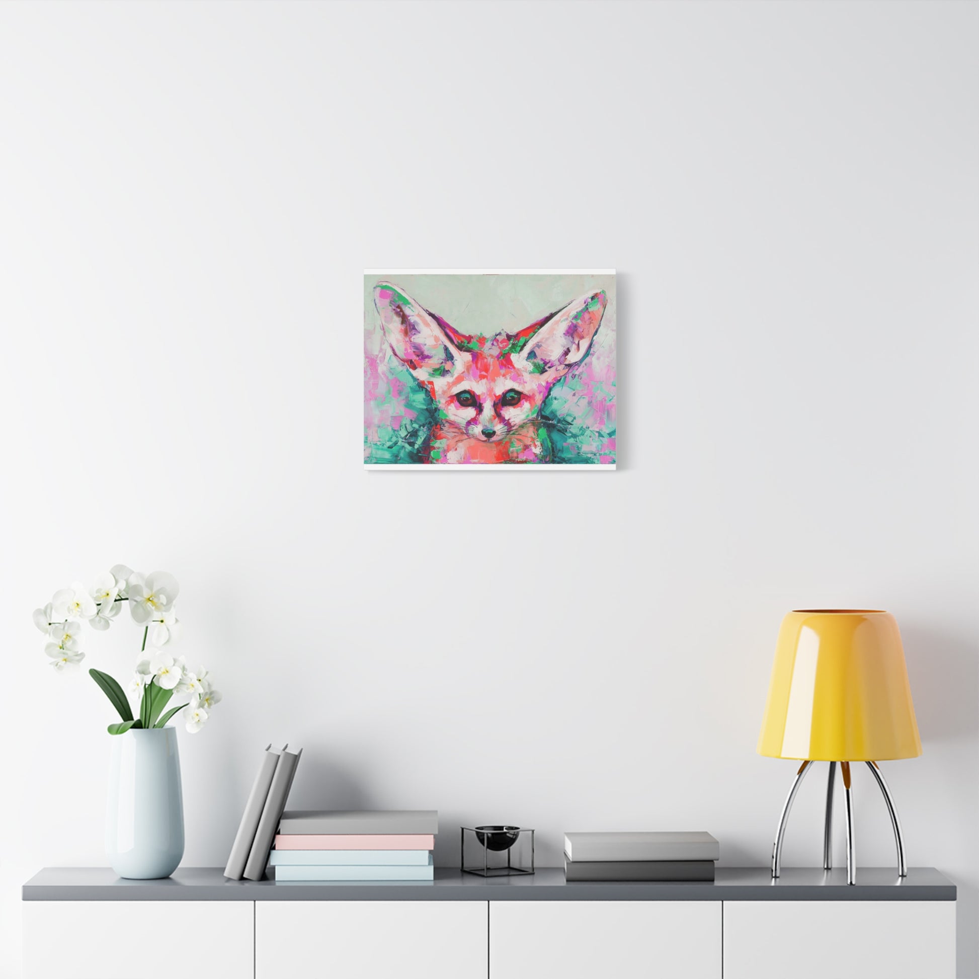 Vibrant Fennec Fox Canvas Art - Colorful Stretched Wall Decor - aMOOsing Designs