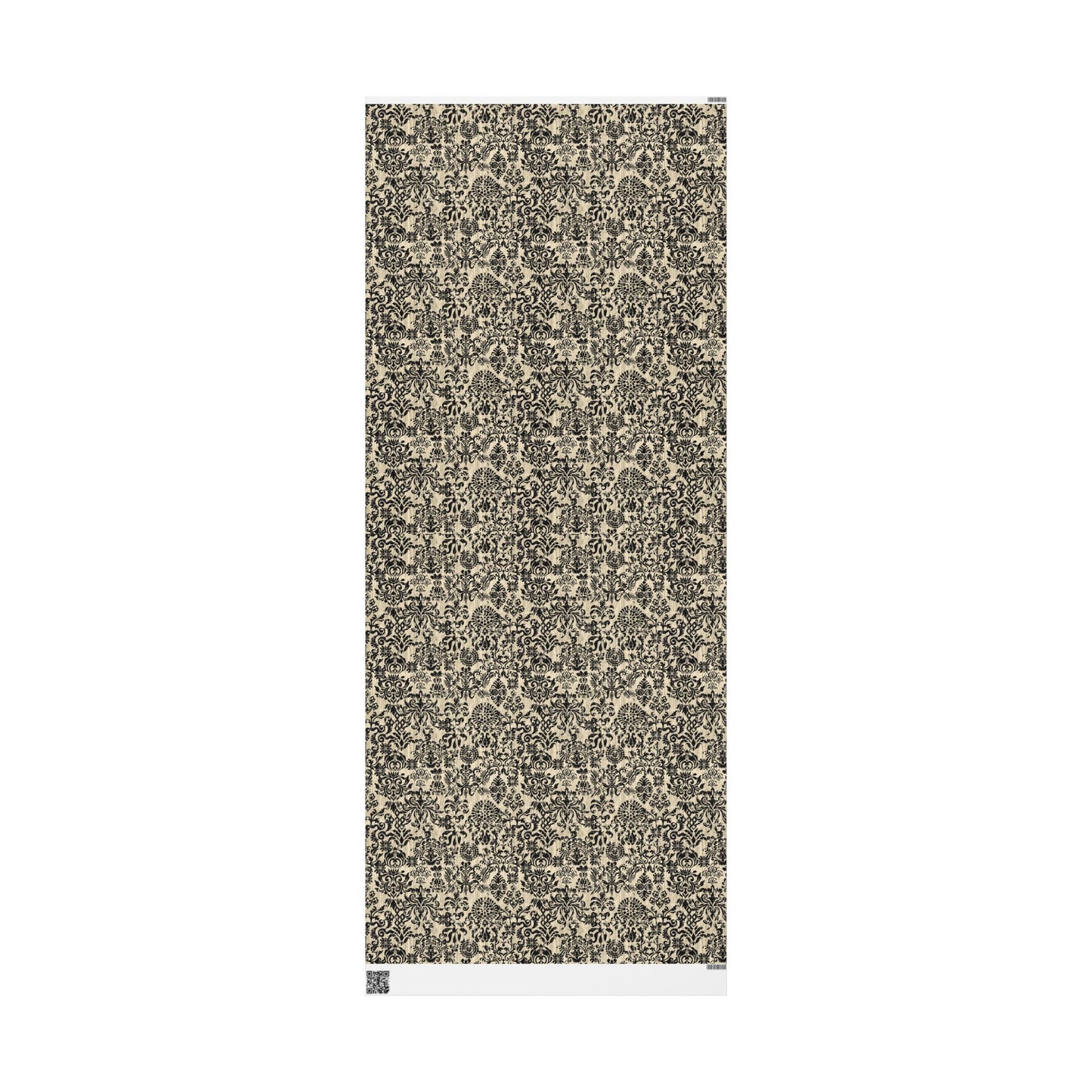 Elegant Vintage Black Damask Wrapping Paper Roll, Handmade Gift Wrap for Weddings, Birthdays, Holidays, Special Occasions, Eco-Friendly