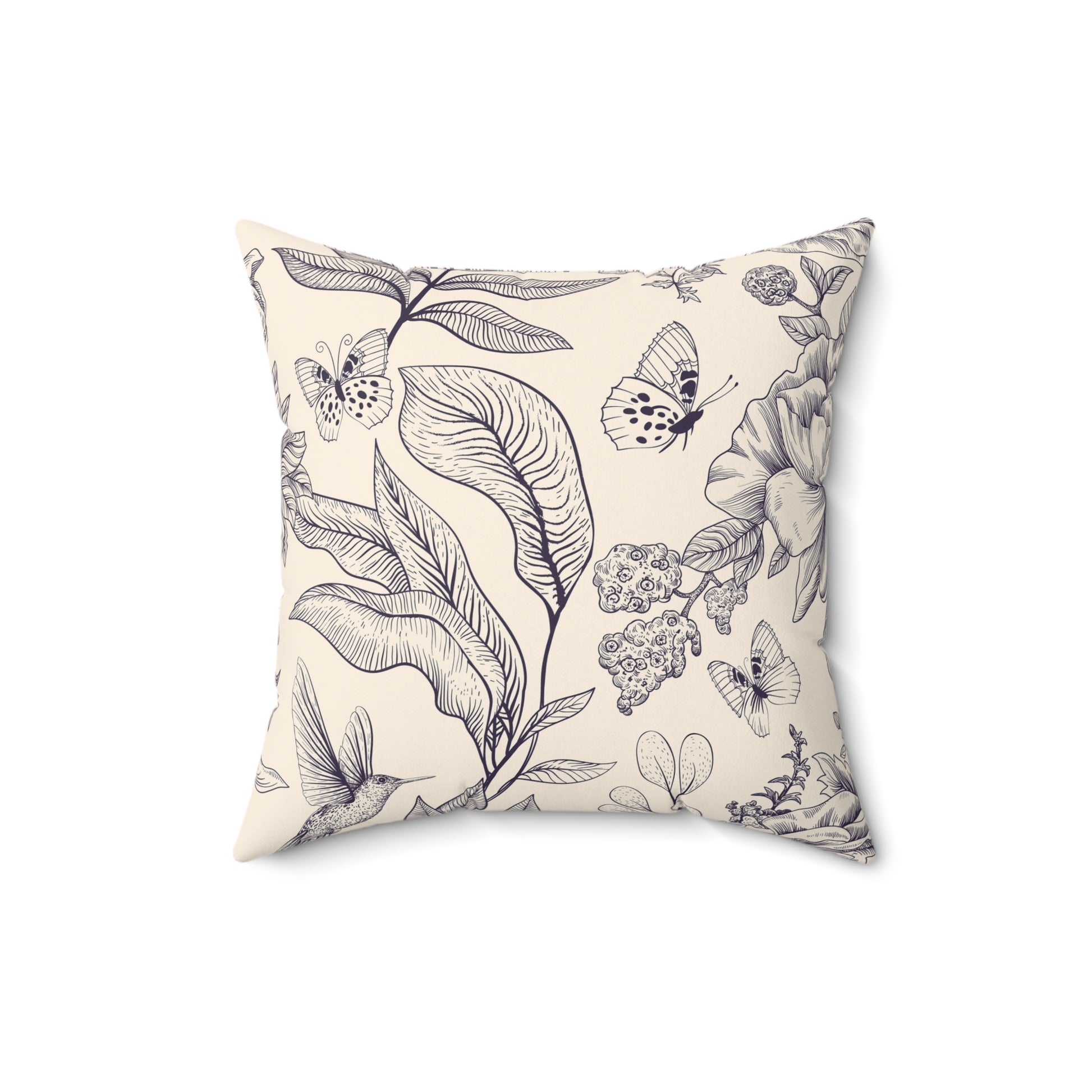 Botanical Nature Pillow, Indoor Decor Cushion, Floral Accent Pillow, Cozy Home Gift, Butterfly Throw Pillow - aMOOsing Designs